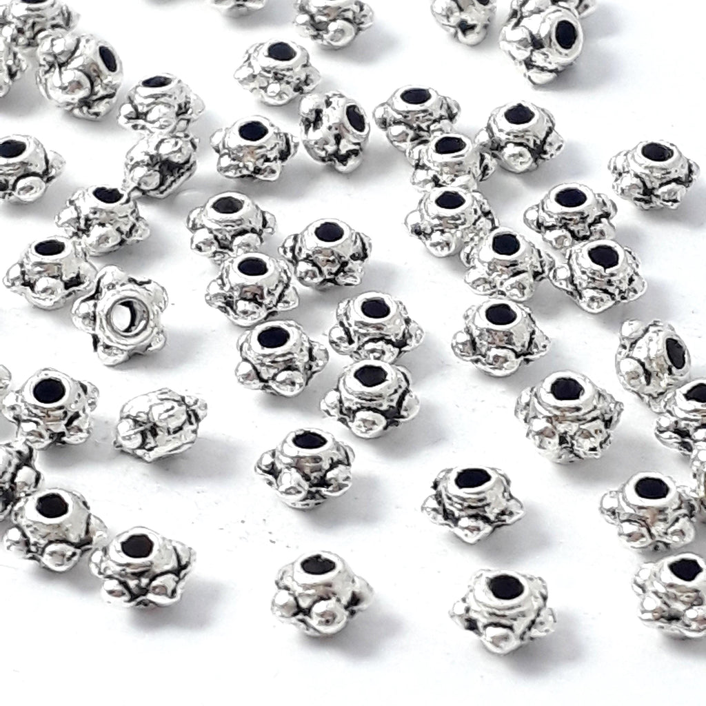 Flying Saucer Antique Silver 4mm - 100pcs