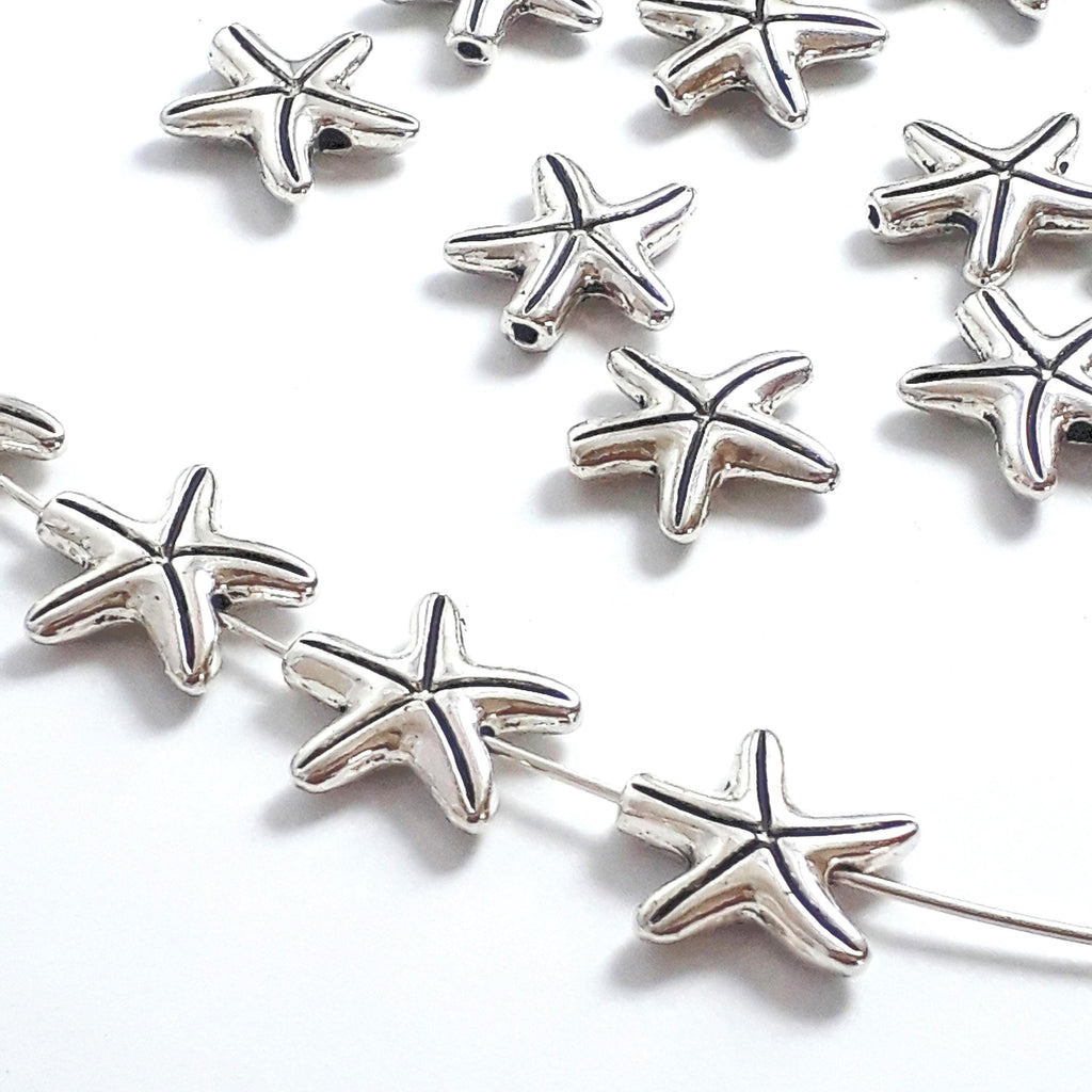 Starfish Antique Silver 15mm - 10pcs