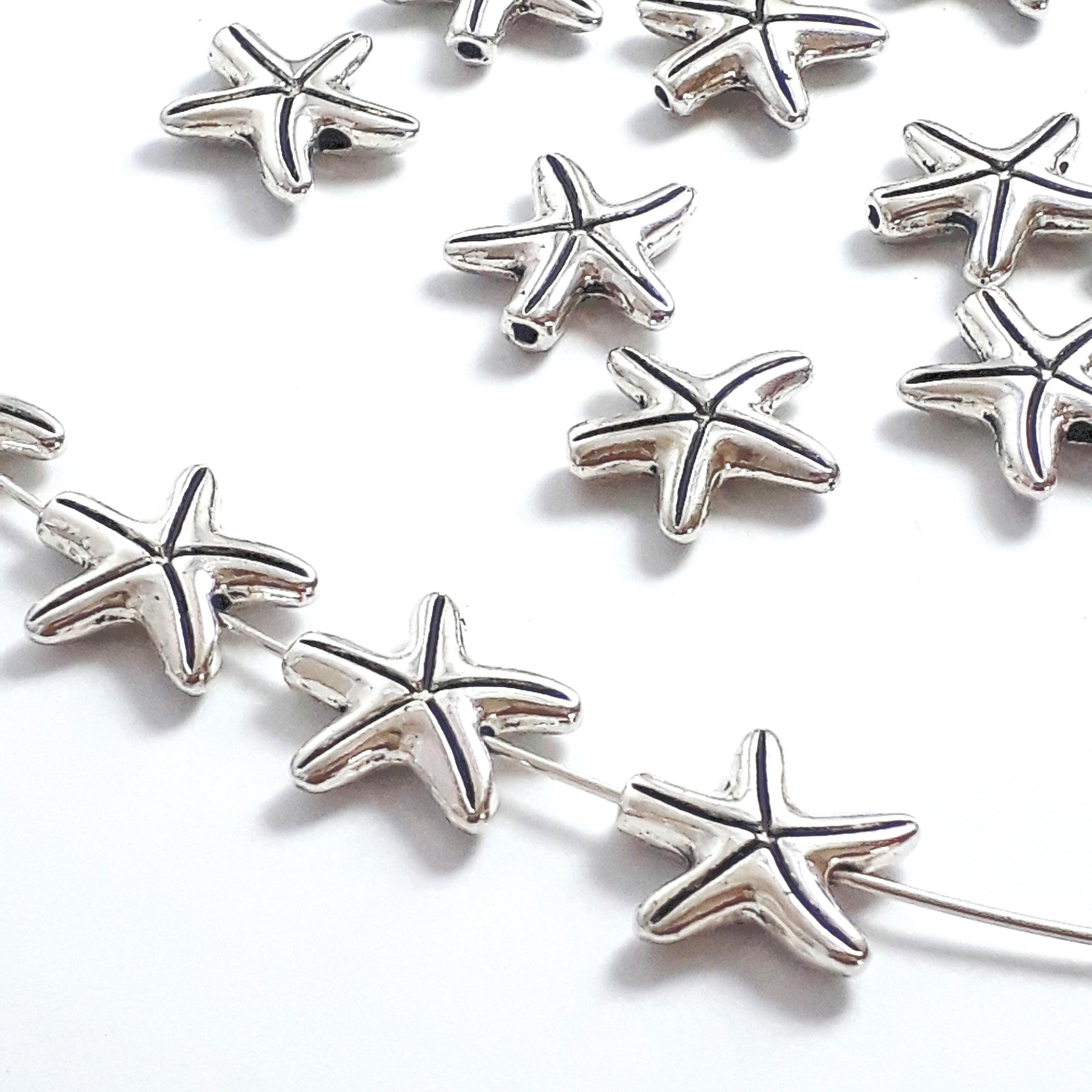 Starfish Antique Silver 15mm - 10pcs