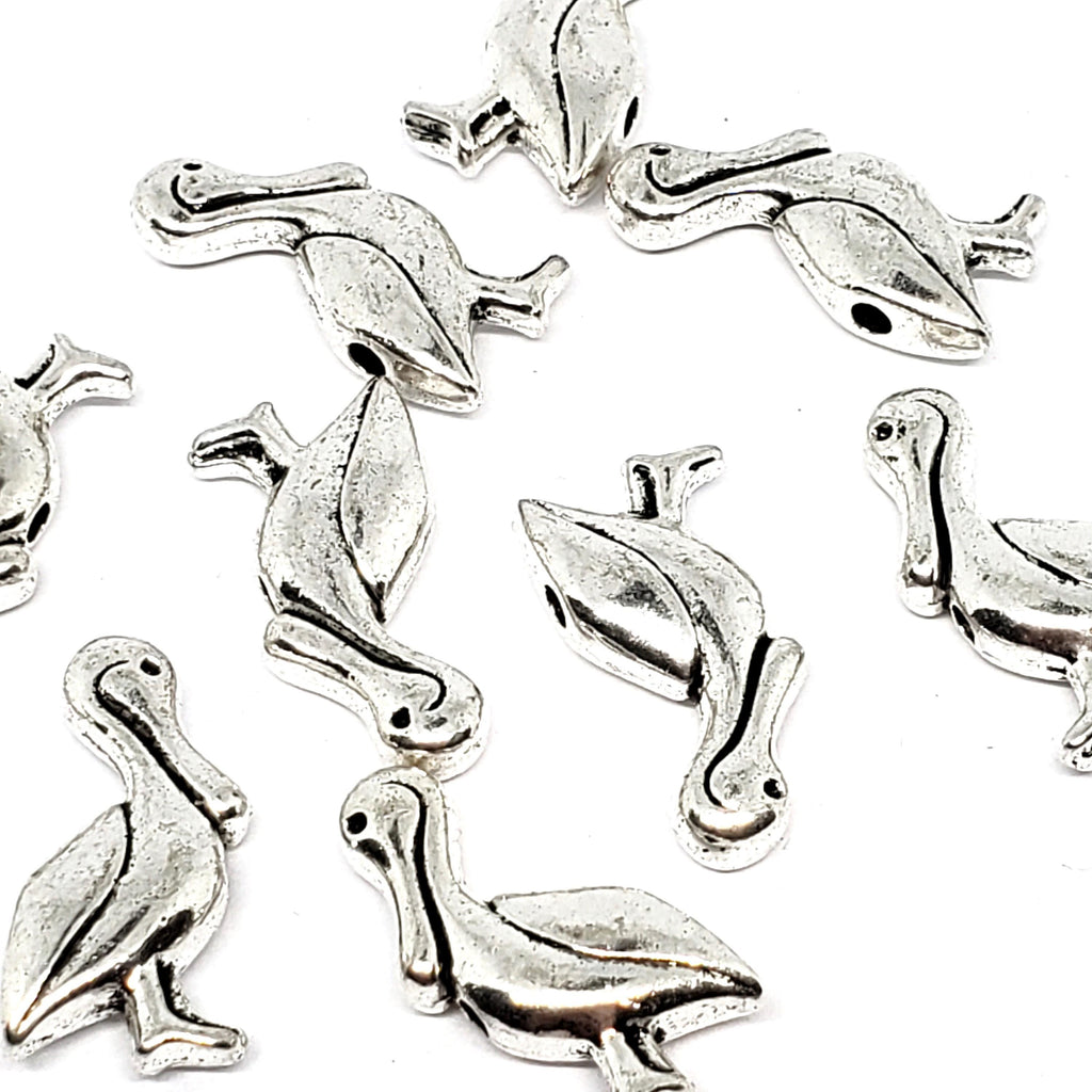 Pelican Antique Silver 20x13mm - 2pcs