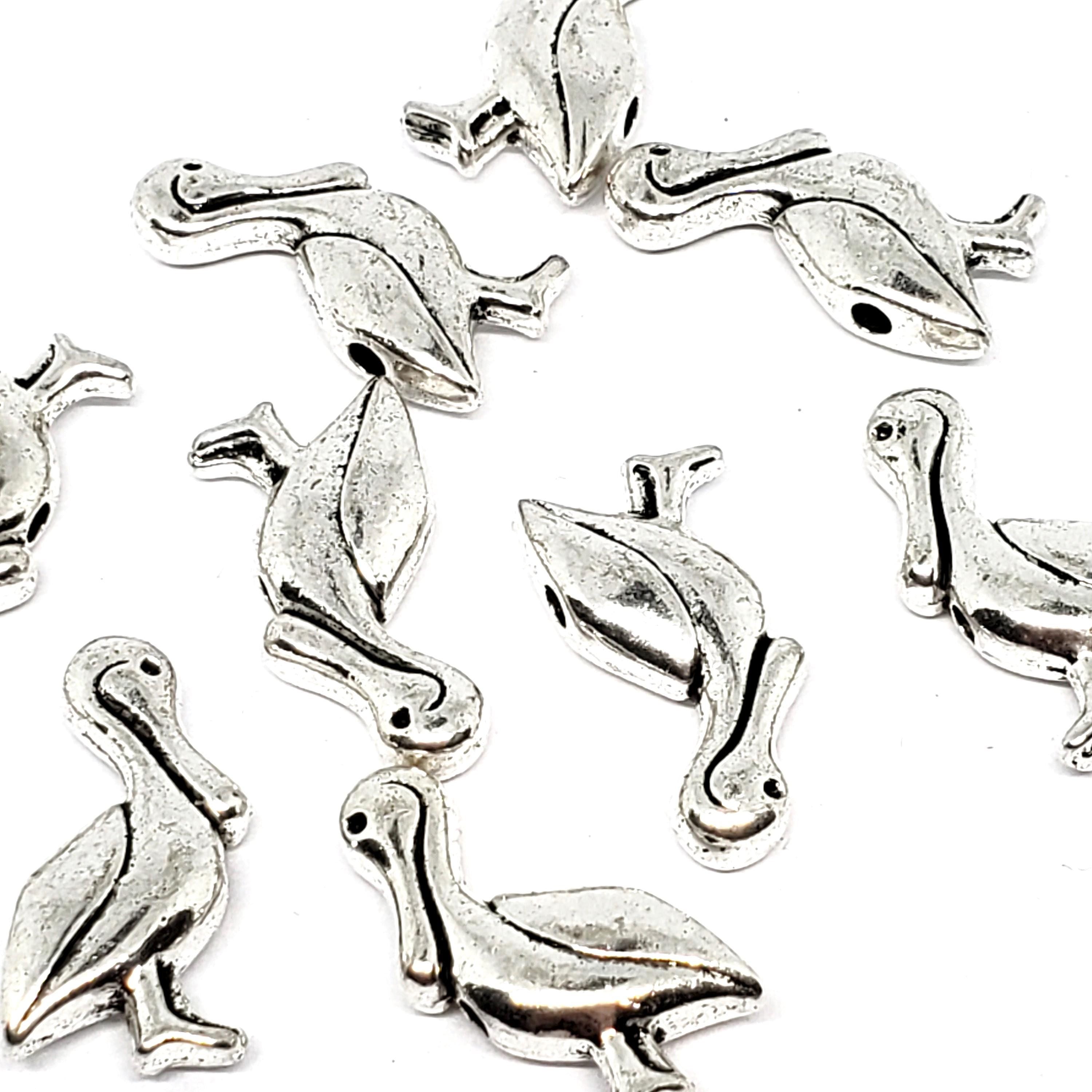 Pelican Antique Silver 20x13mm - 2pcs