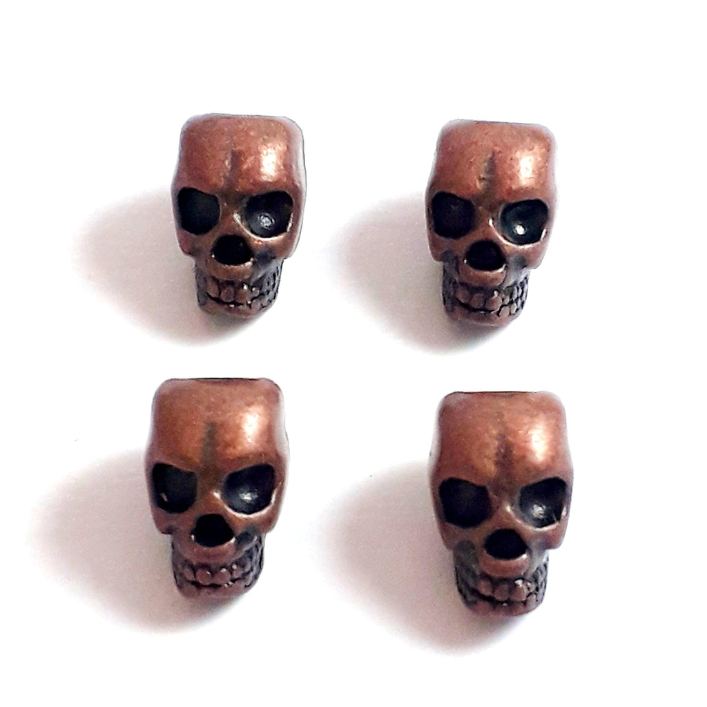 Antique Copper Skull 12x8mm - 6pcs