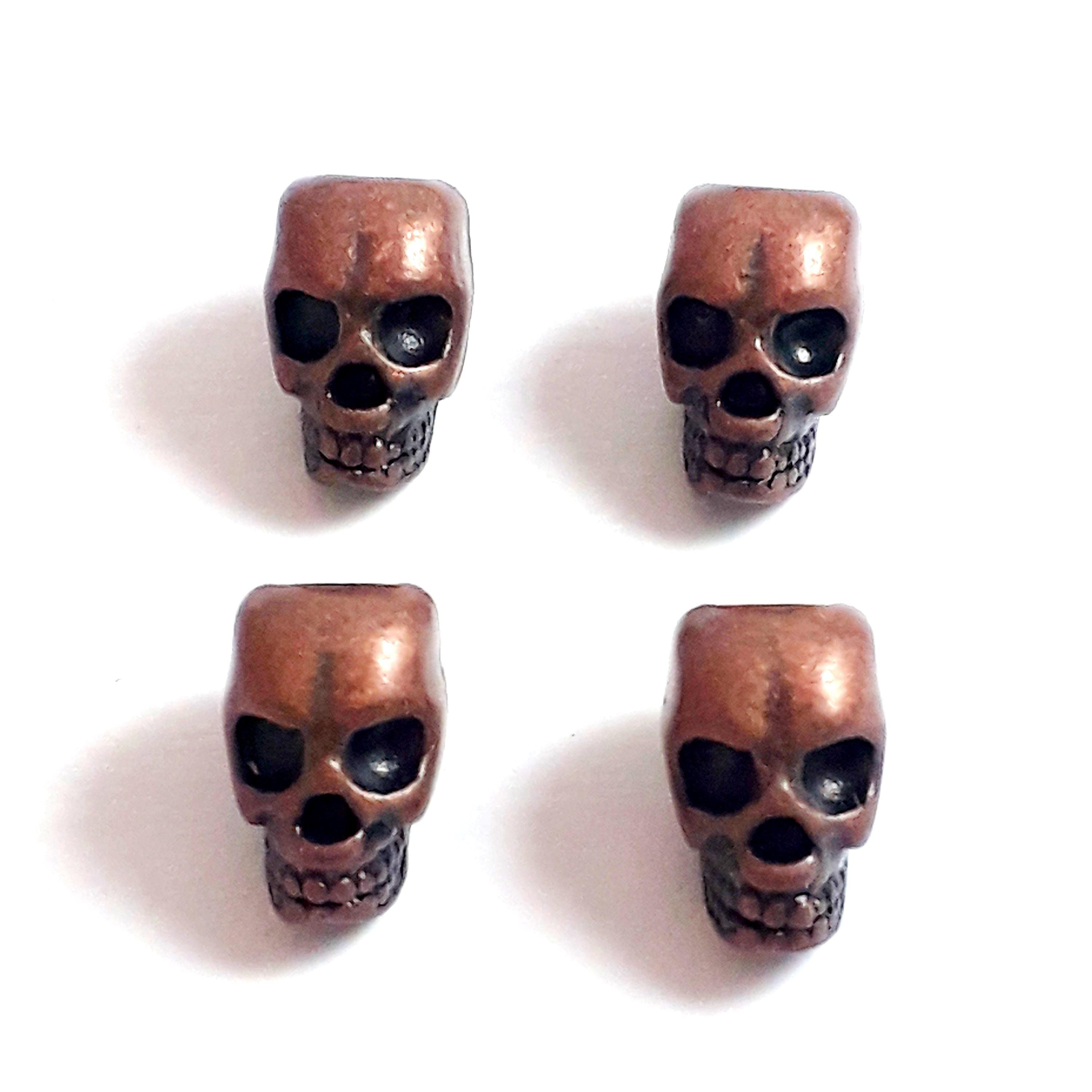 Antique Copper Skull 12x8mm - 6pcs