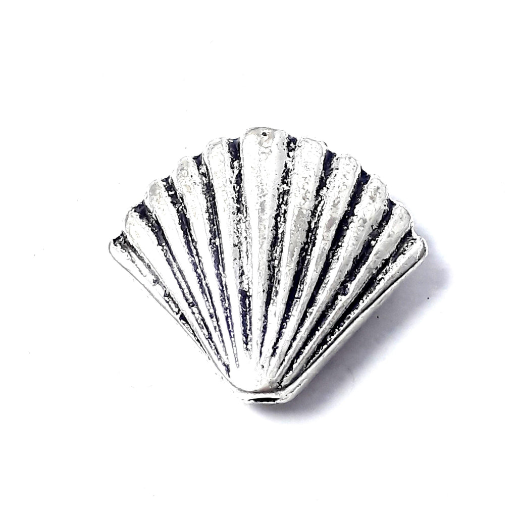 Seashell Antique Silver 16x14mm - 4pcs