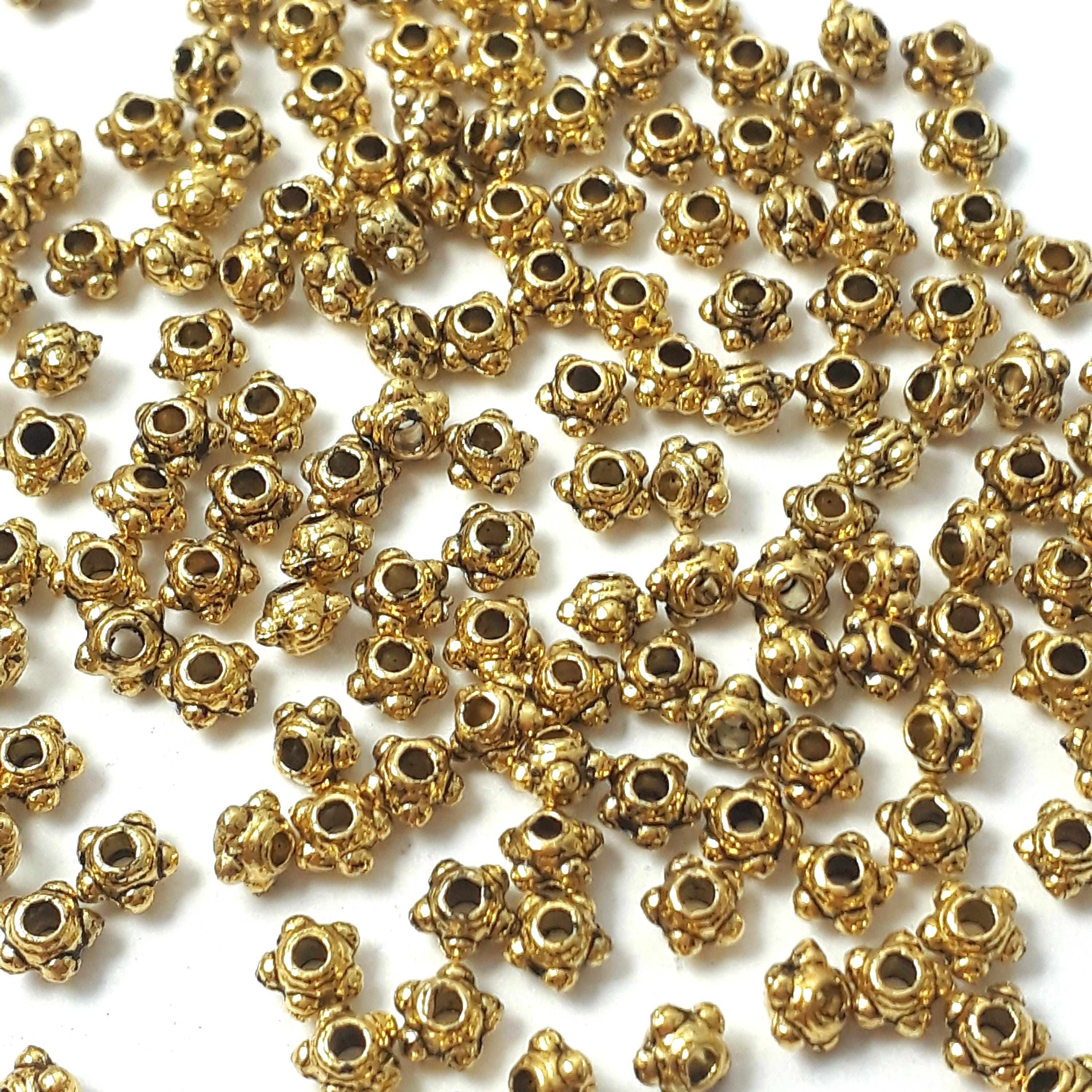 Flying Saucer Antique Gold 4mm - 100pcs