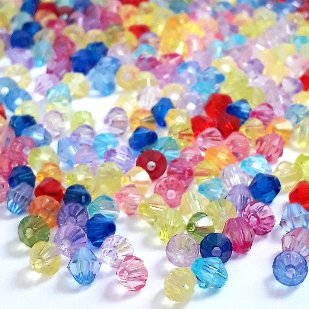 Mixed Colour Acrylic Faceted Bicone 5mm - 200pcs