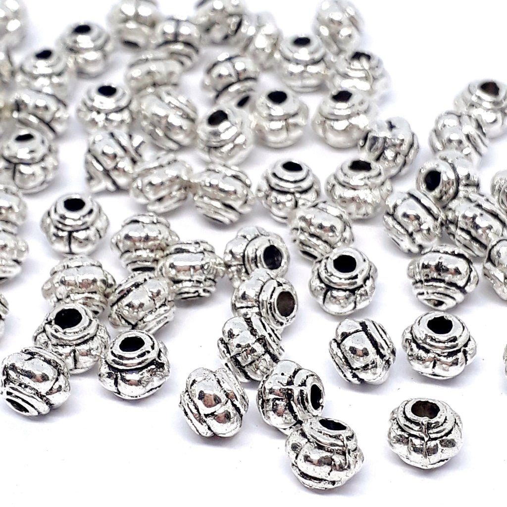 Rondelle Spacers Antique Silver 4mm - 50pcs