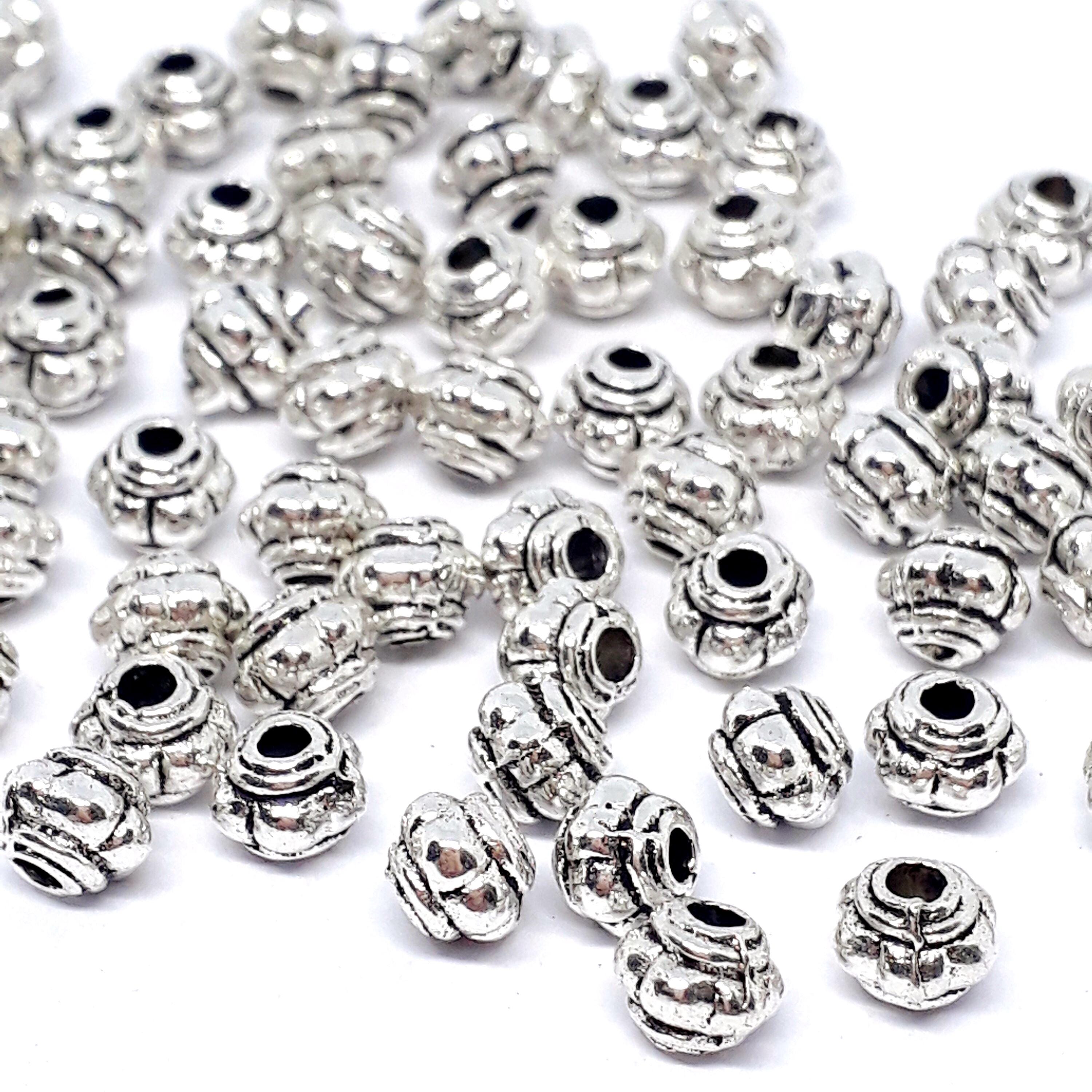 Rondelle Spacers Antique Silver 4mm - 50pcs