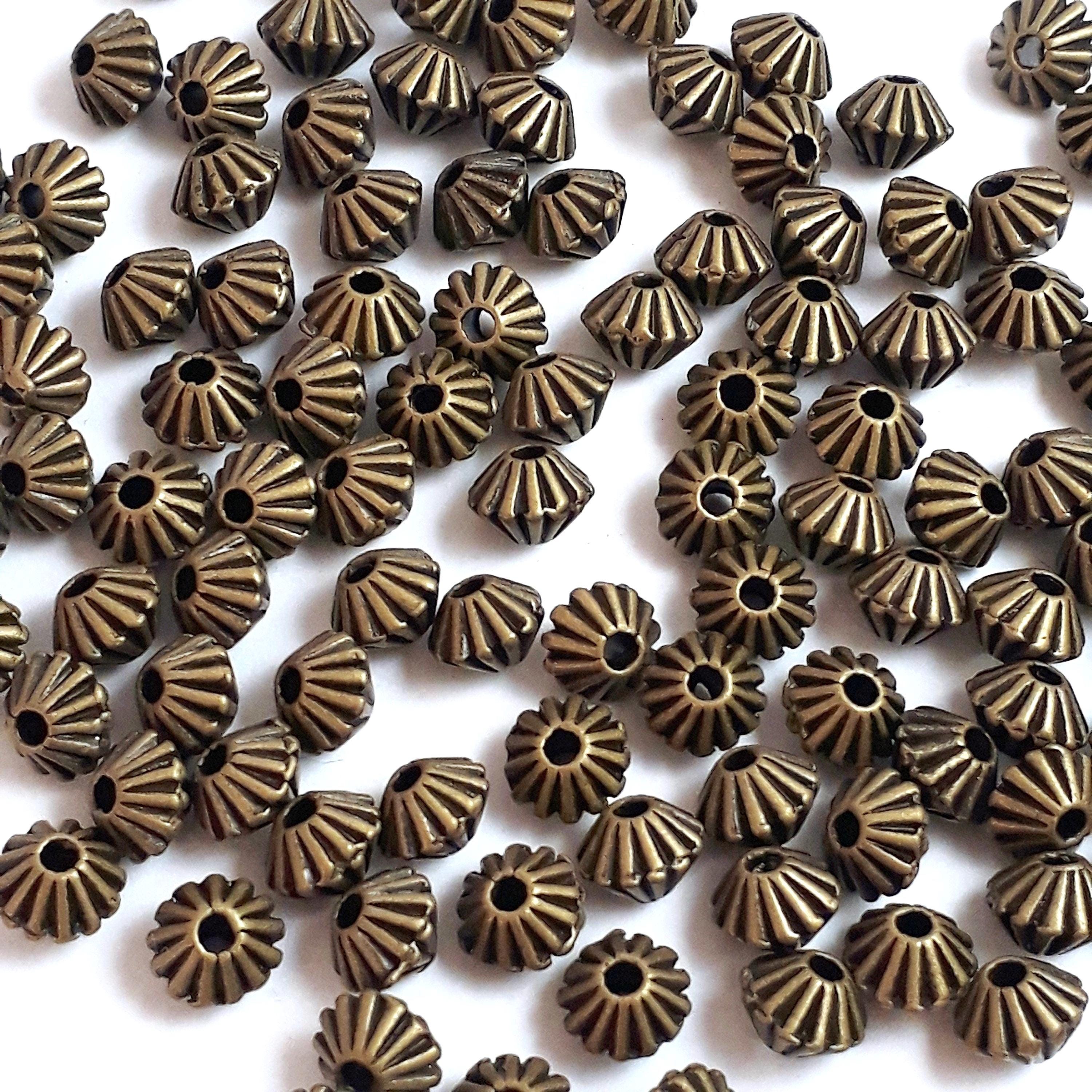 Fluted Bicone Antique Bronze 5x4mm - 50pcs