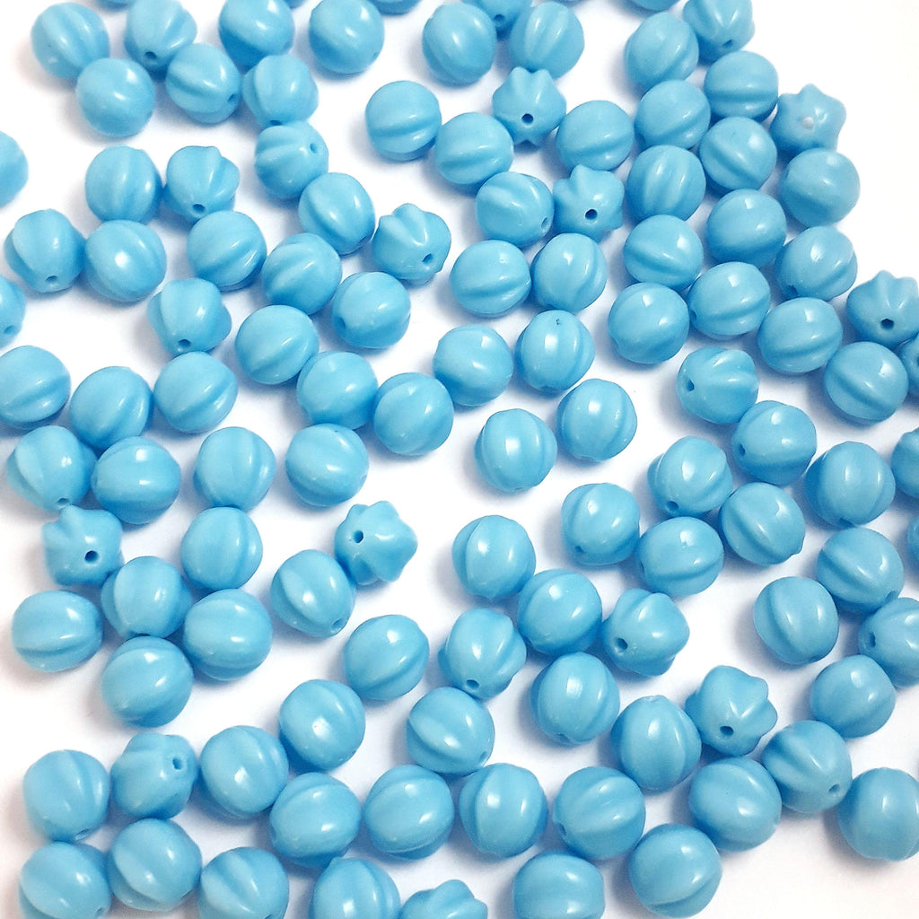 Light Blue Fluted Czech Glass 5mm - 30pcs