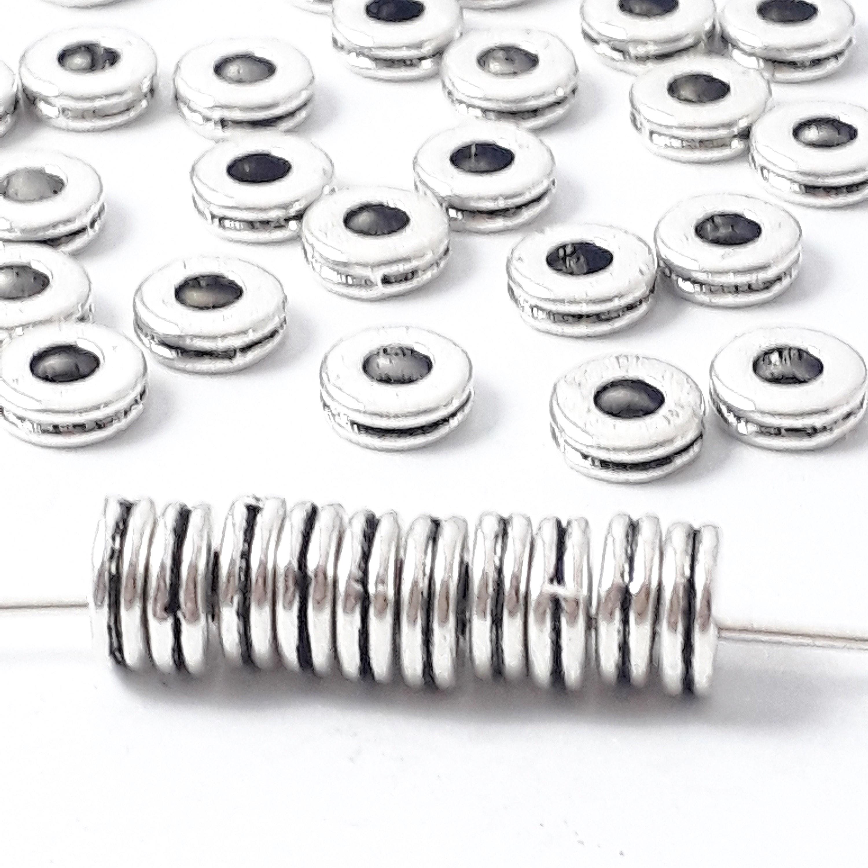 Double Ring Antique Silver 6mm - 25pcs