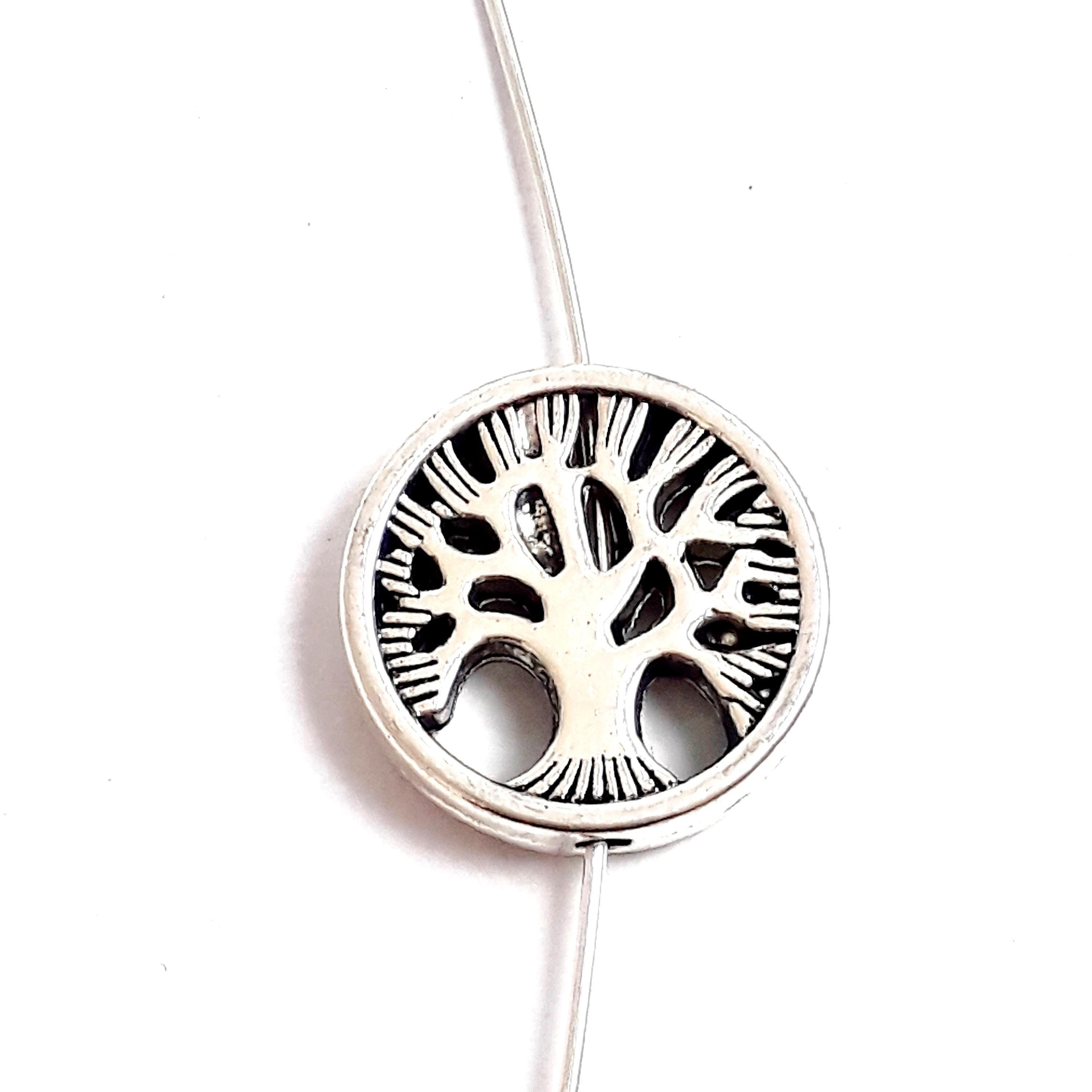 Tree Of Life Filigree Coin Antique Silver 18mm - 2pcs