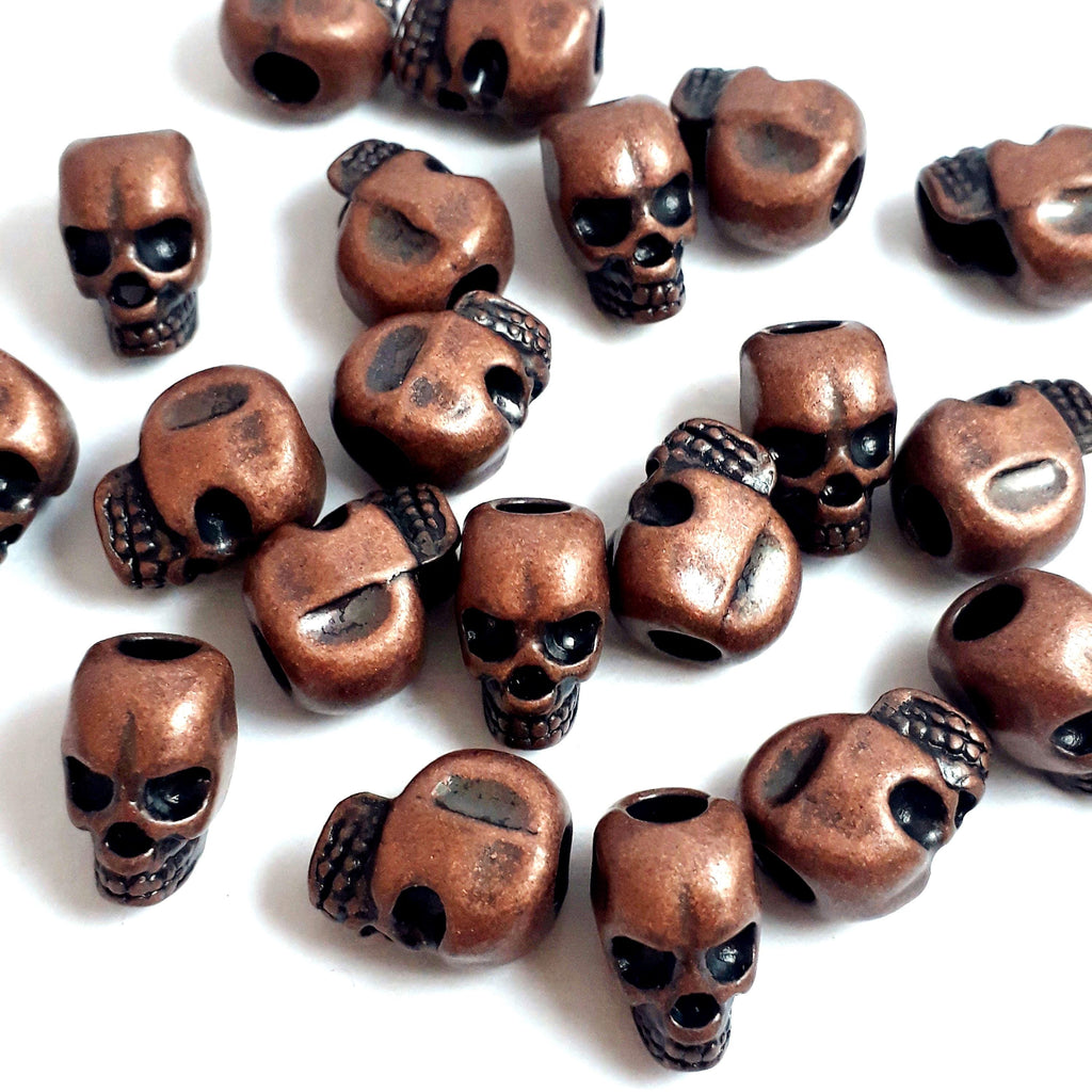 Antique Copper Skull 12x8mm - 6pcs