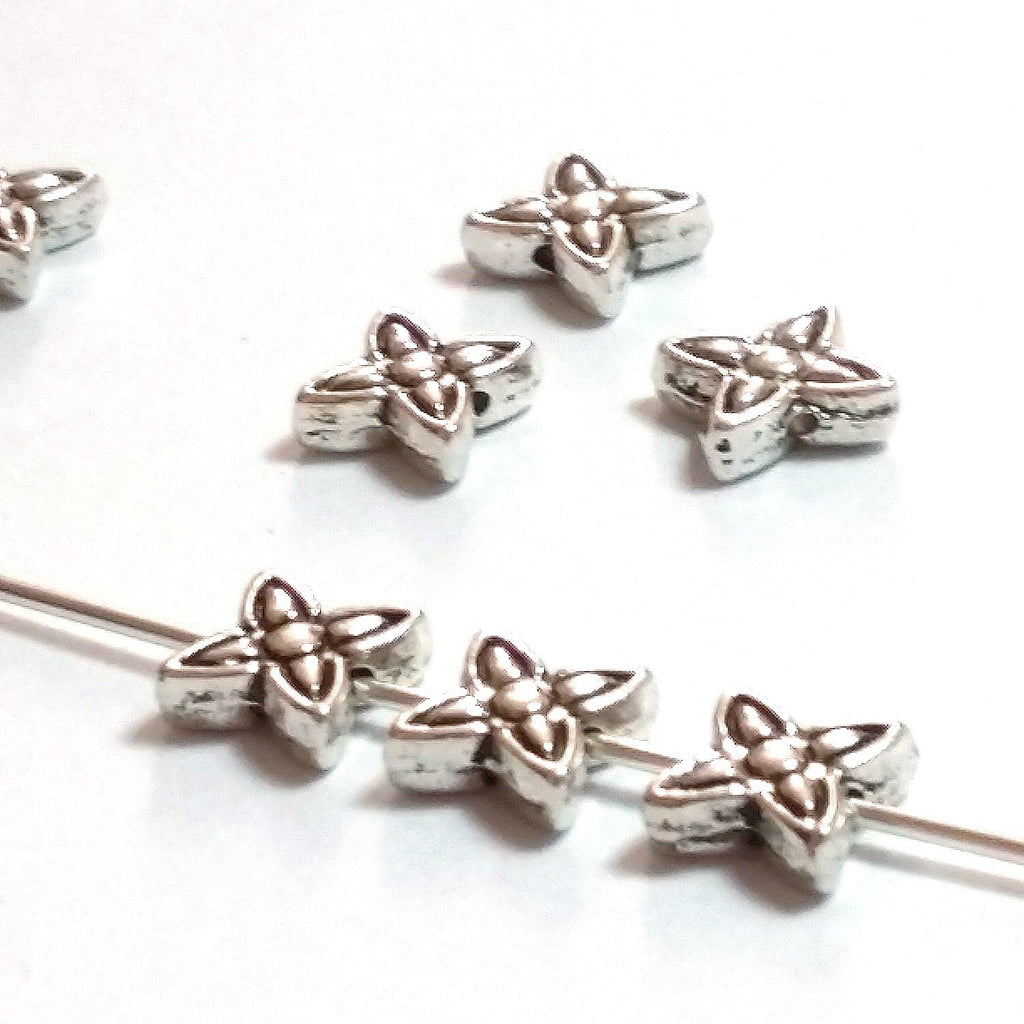 Flower Antique Silver 8mm - 25pcs