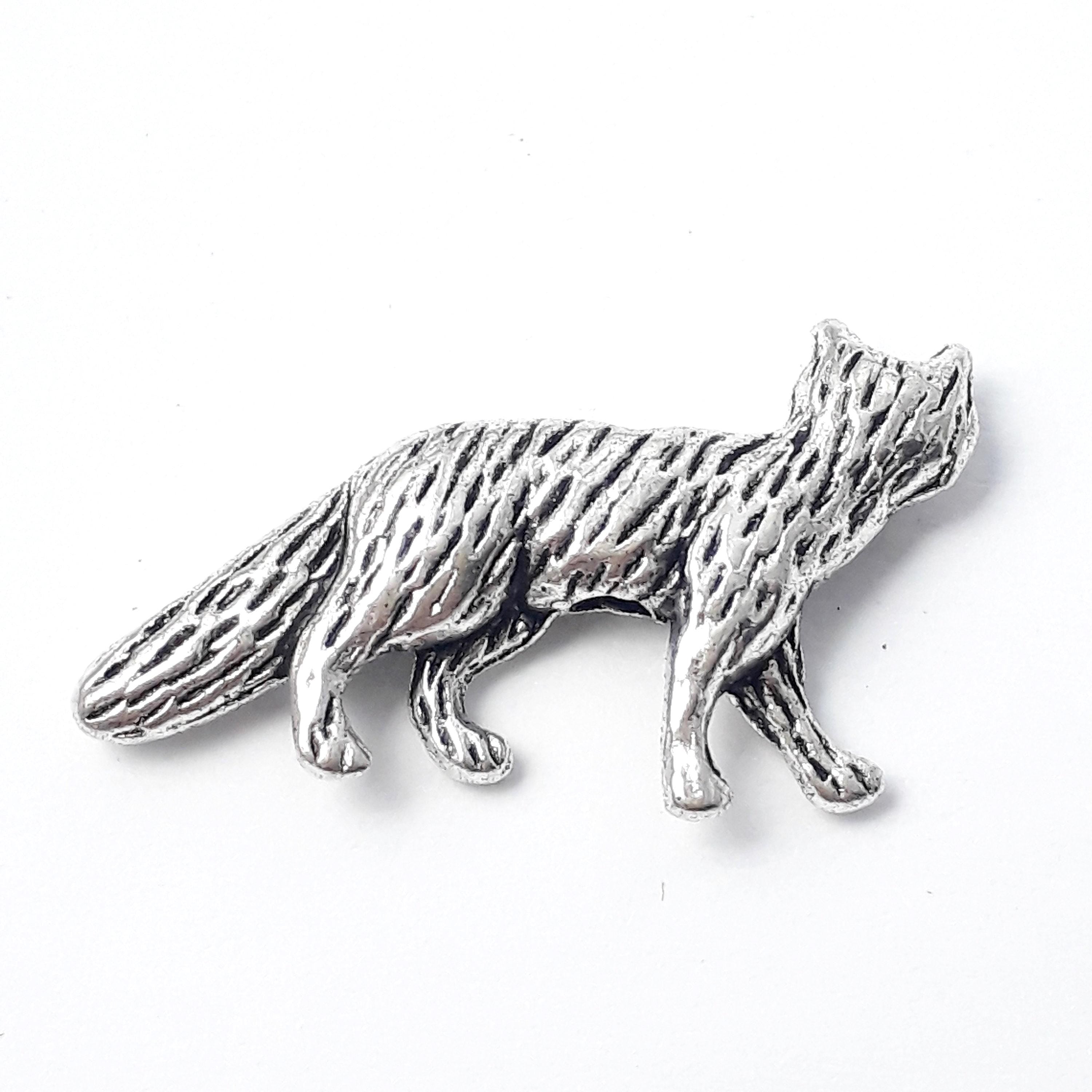 Fox Antique Silver 21x12mm - 10pcs