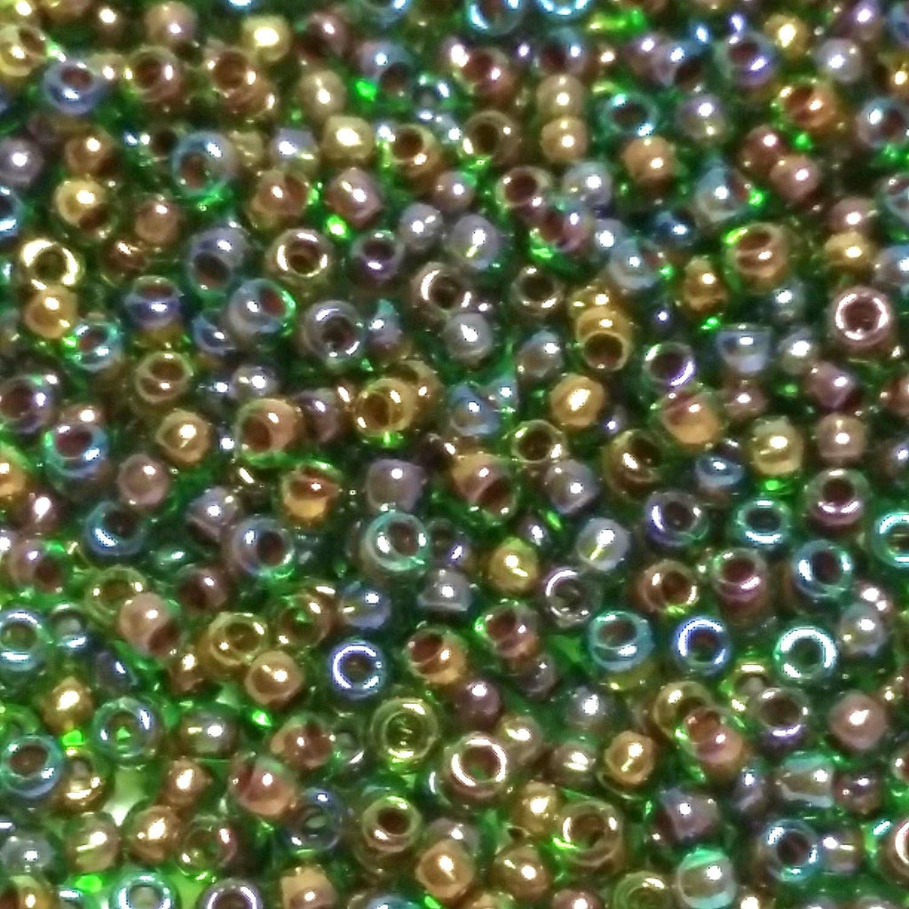 Peridot / Oxblood-Lined TOHO Seed Glas 11/0 - 10g