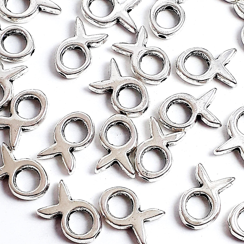 Hollow Fish Antique Silver 13x9mm - 10pcs