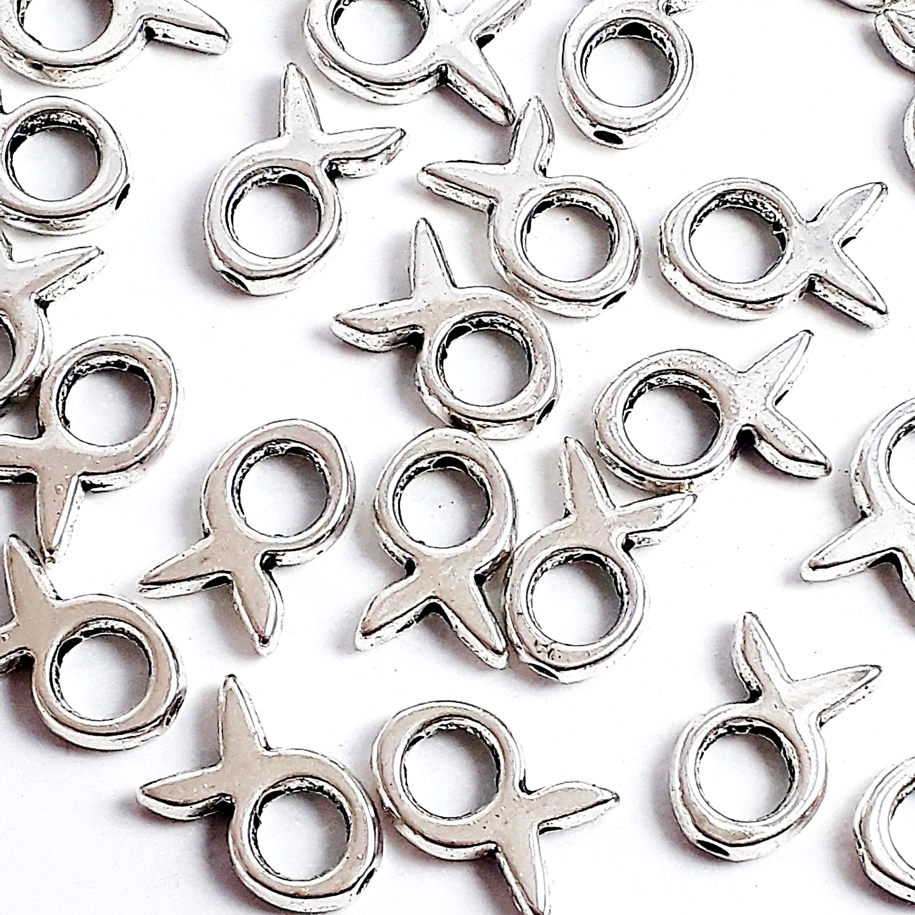 Hollow Fish Antique Silver 13x9mm - 10pcs