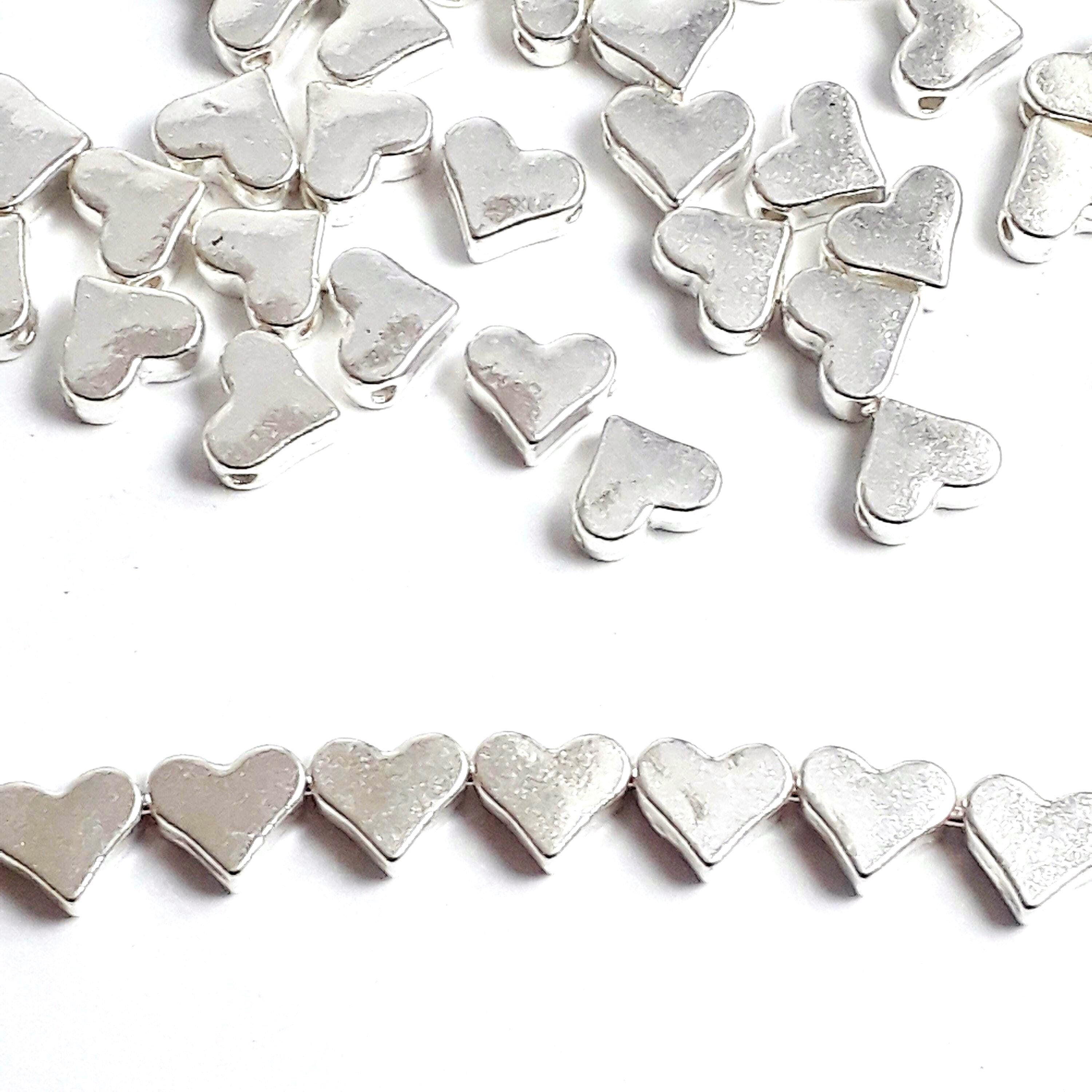 Small Silver Plated Love Heart 7x6mm - 20pcs