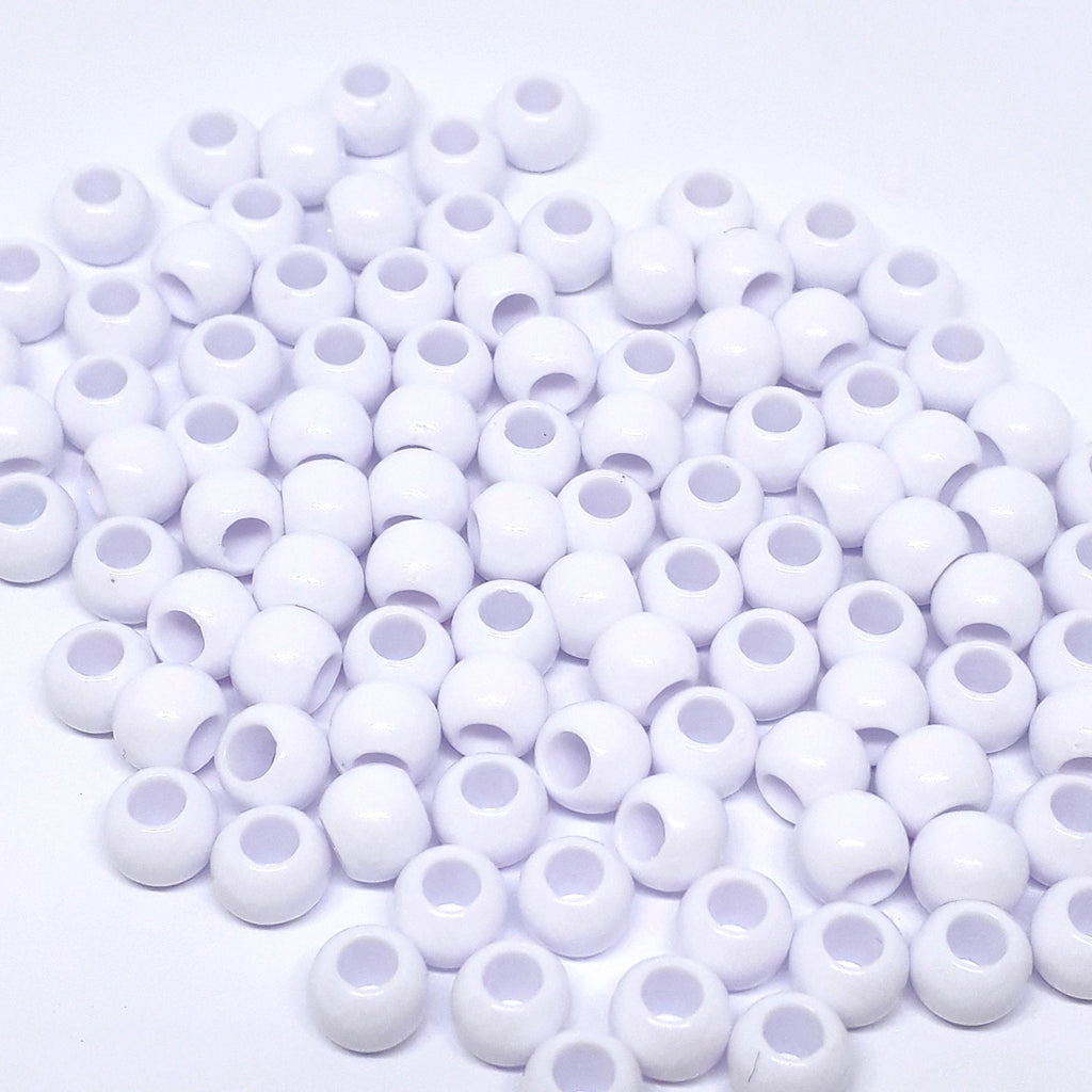 White Acrylic Pony 6x5mm - 200pcs