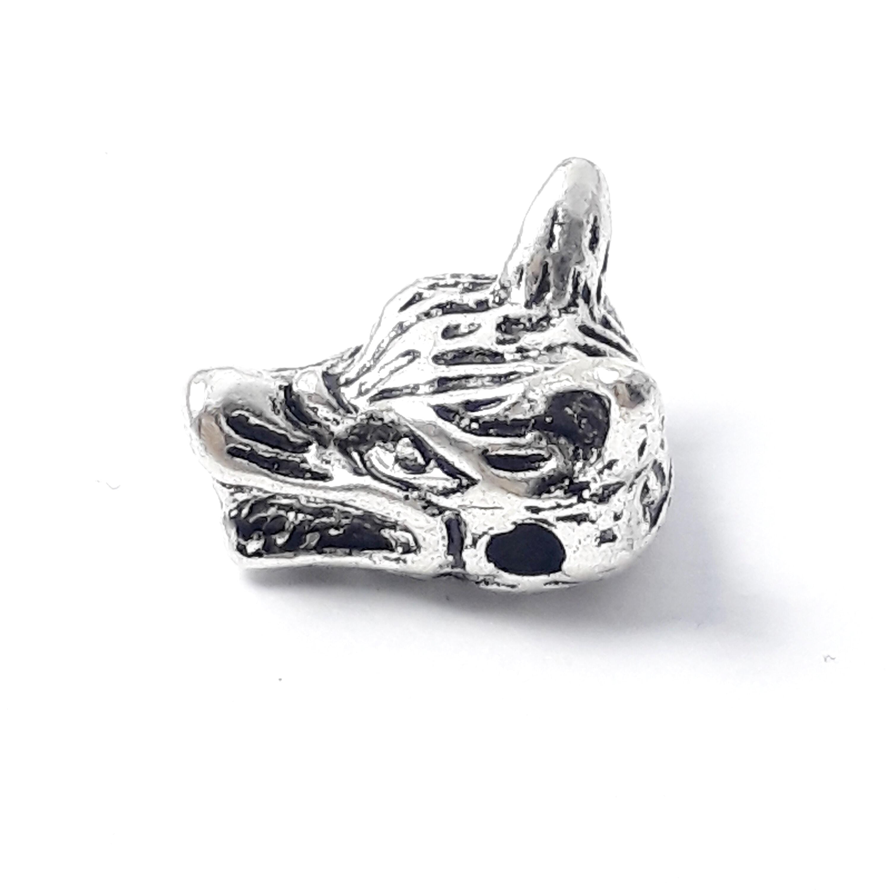 Wolf Antique Silver 12x10mm - 2pcs