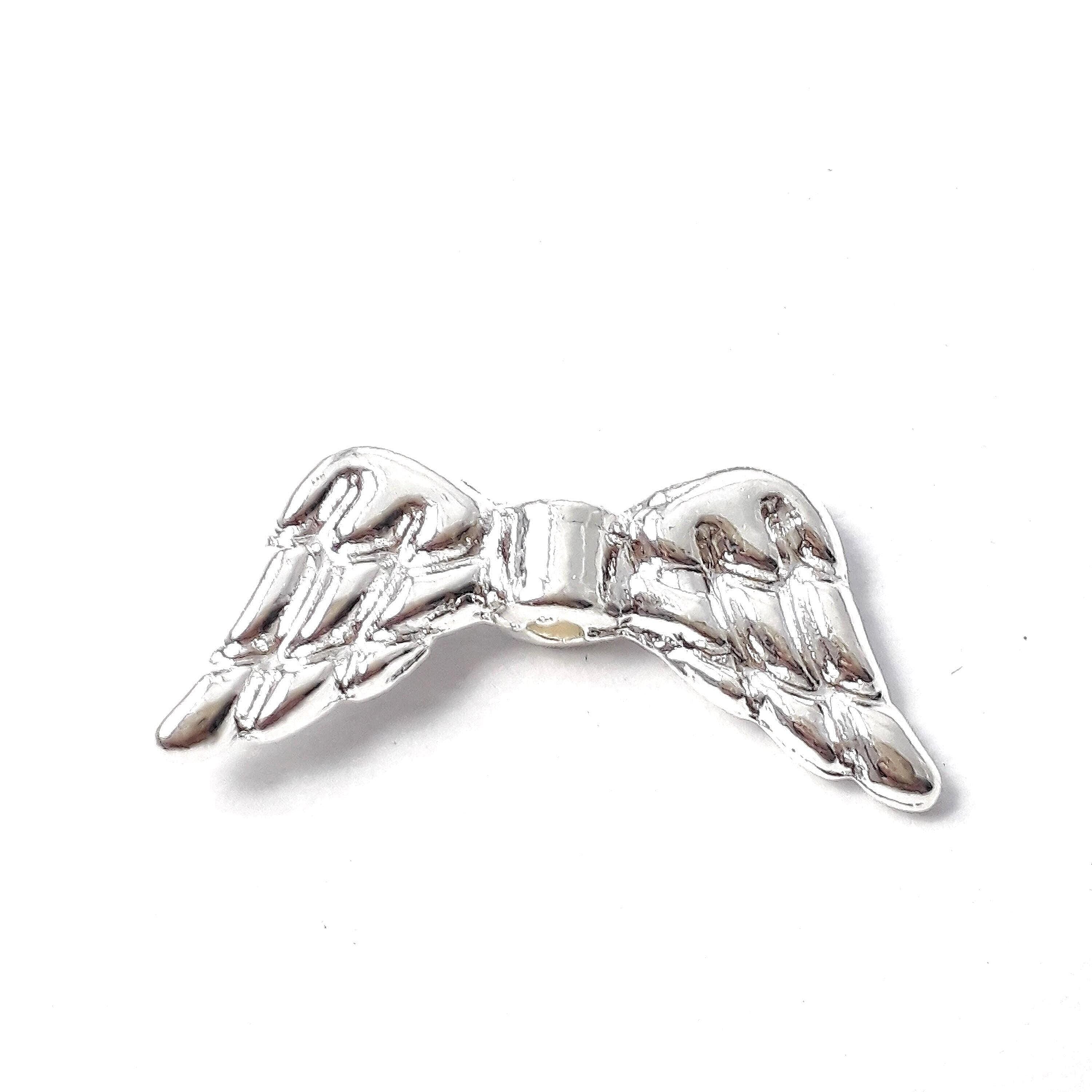 Angel Wing Silver Plated 19x8mm - 10pcs