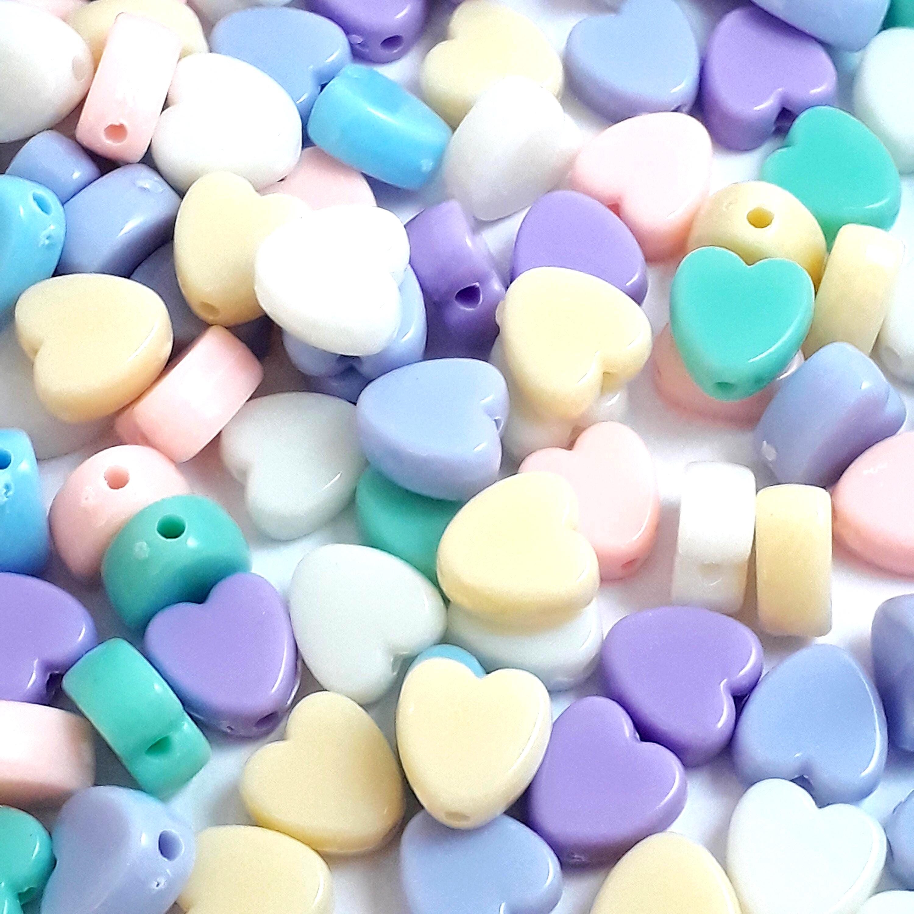 Pastel Heart Acrylic 8mm - 50pcs