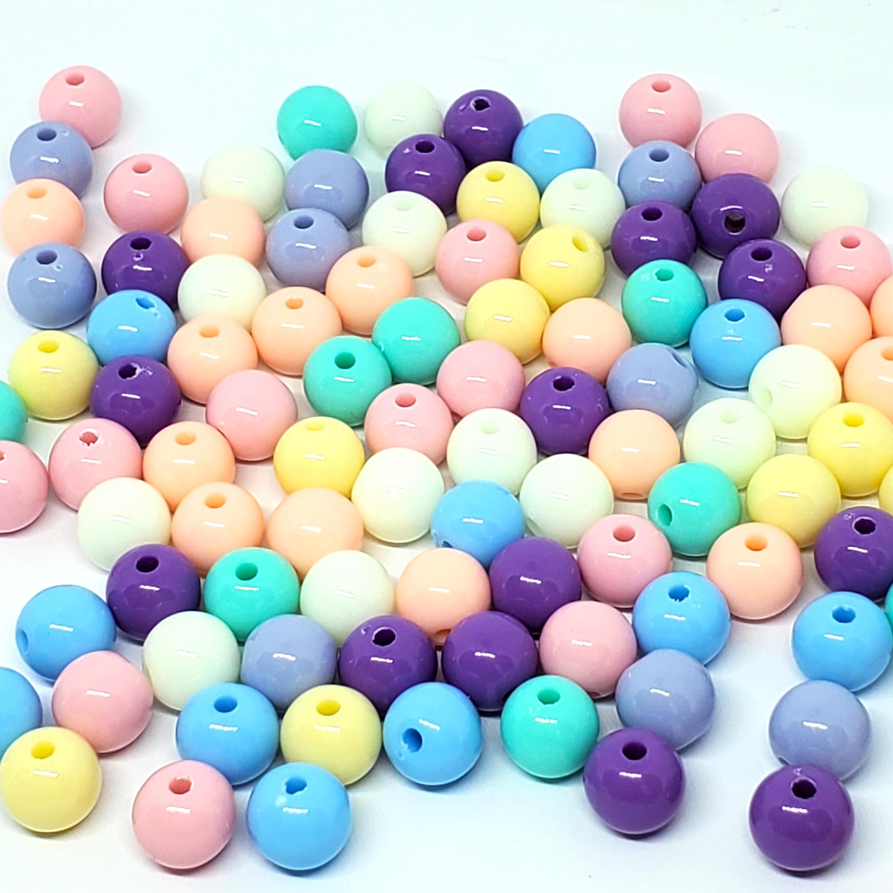Round Acrylic Craft Mixed Colour 10mm - 50pcs