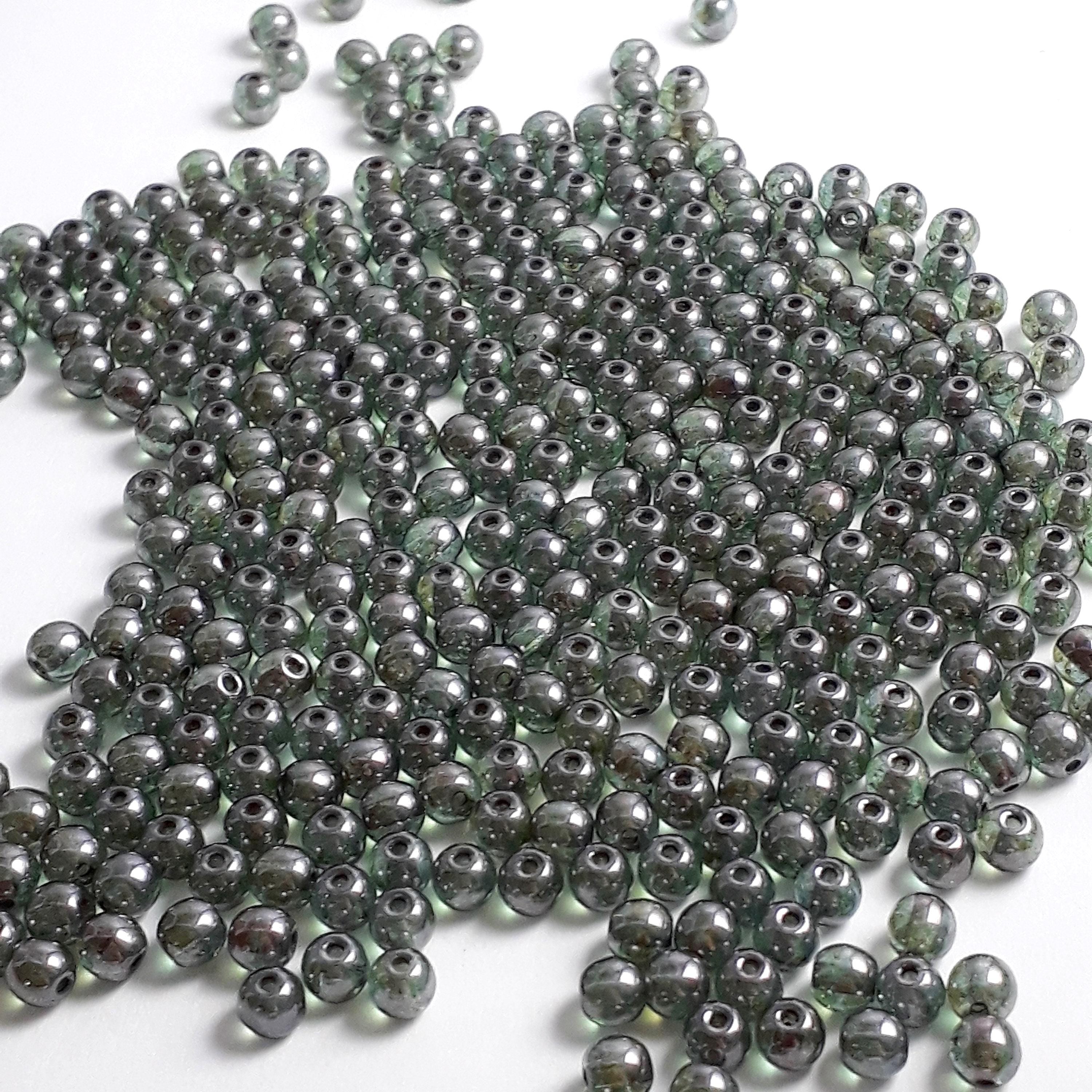 Green Lustre Round Czech Glass 3mm - 120pcs