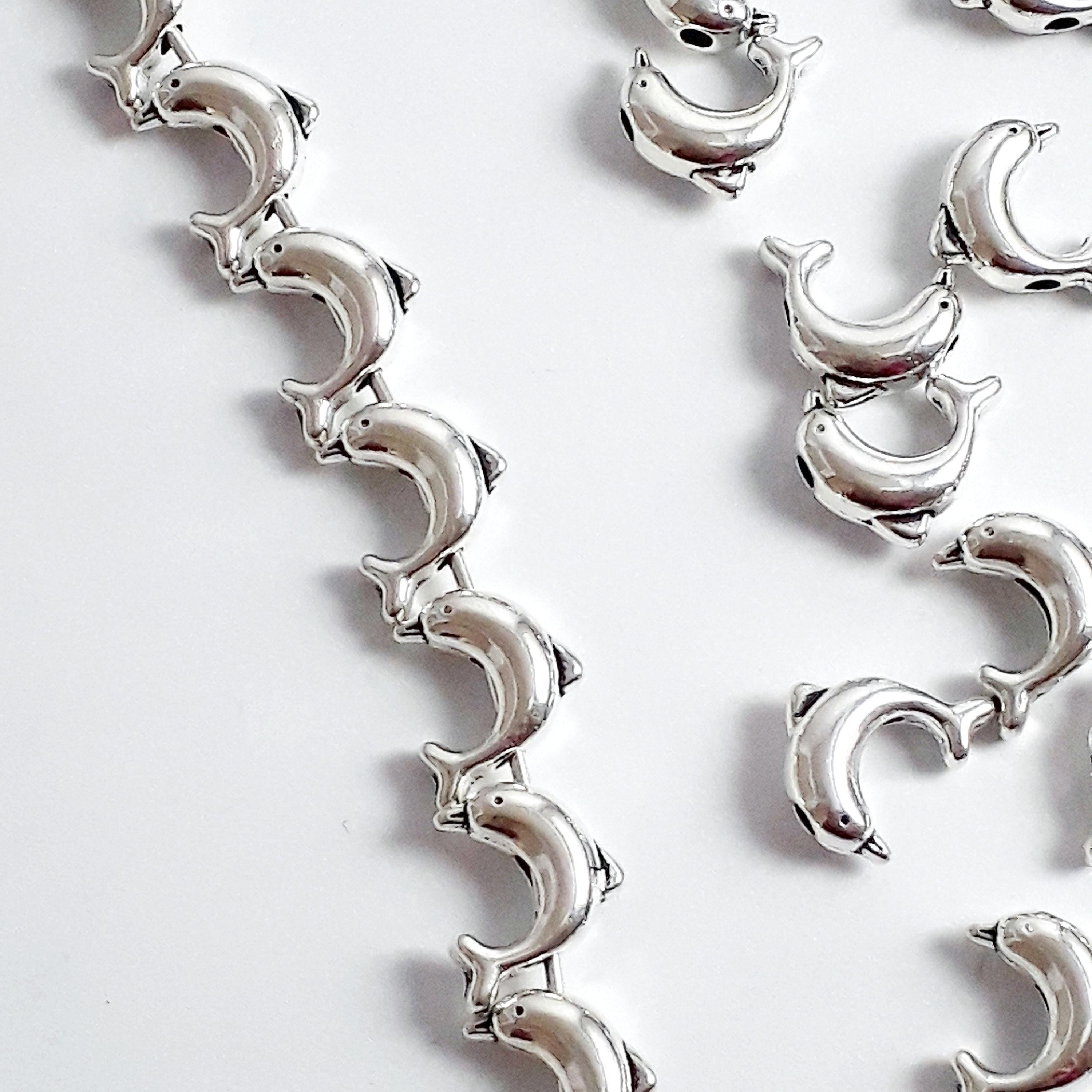 Dolphin Antique Silver 10x8mm - 10pcs