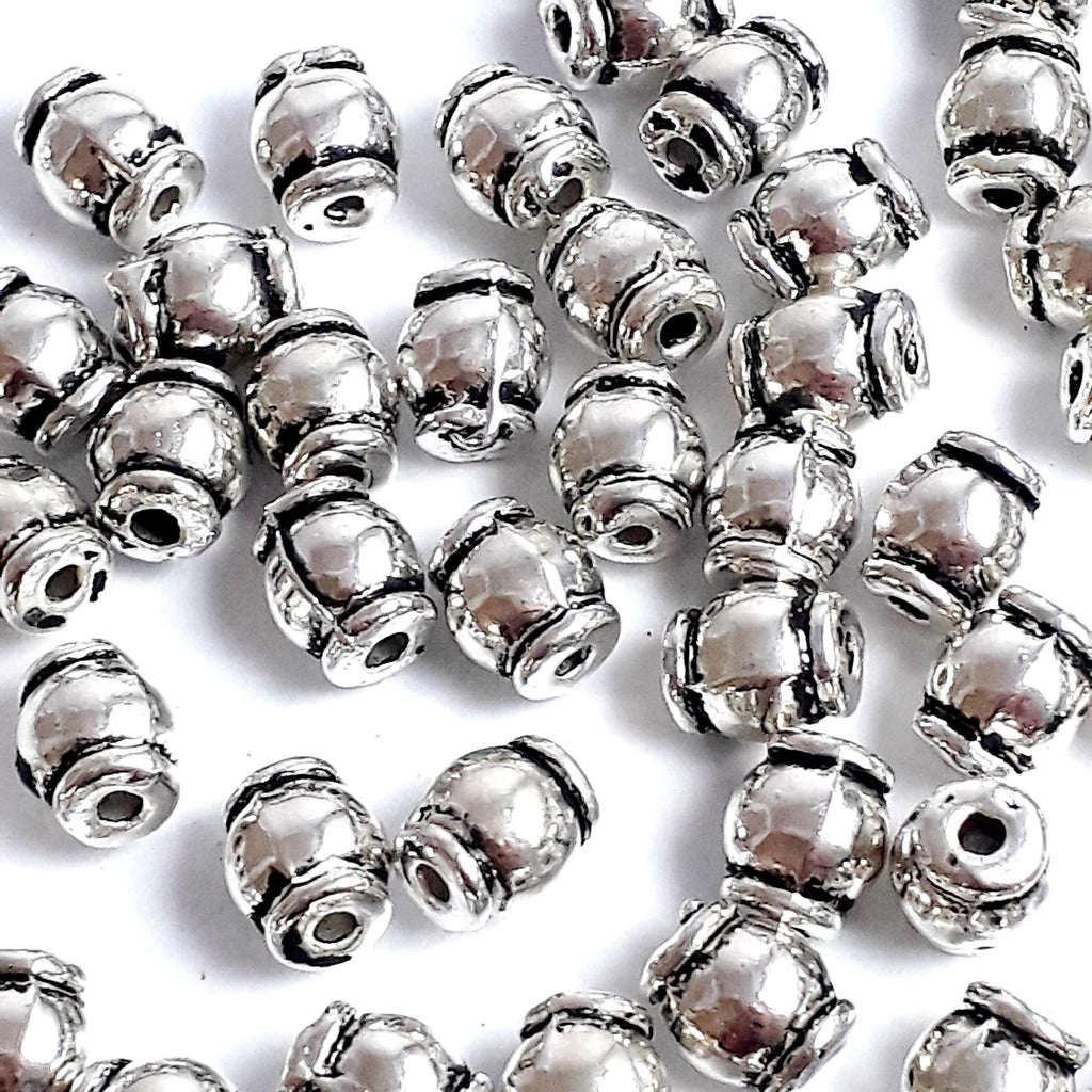 Oval Tube Antique Silver 6x5mm - 20pcs