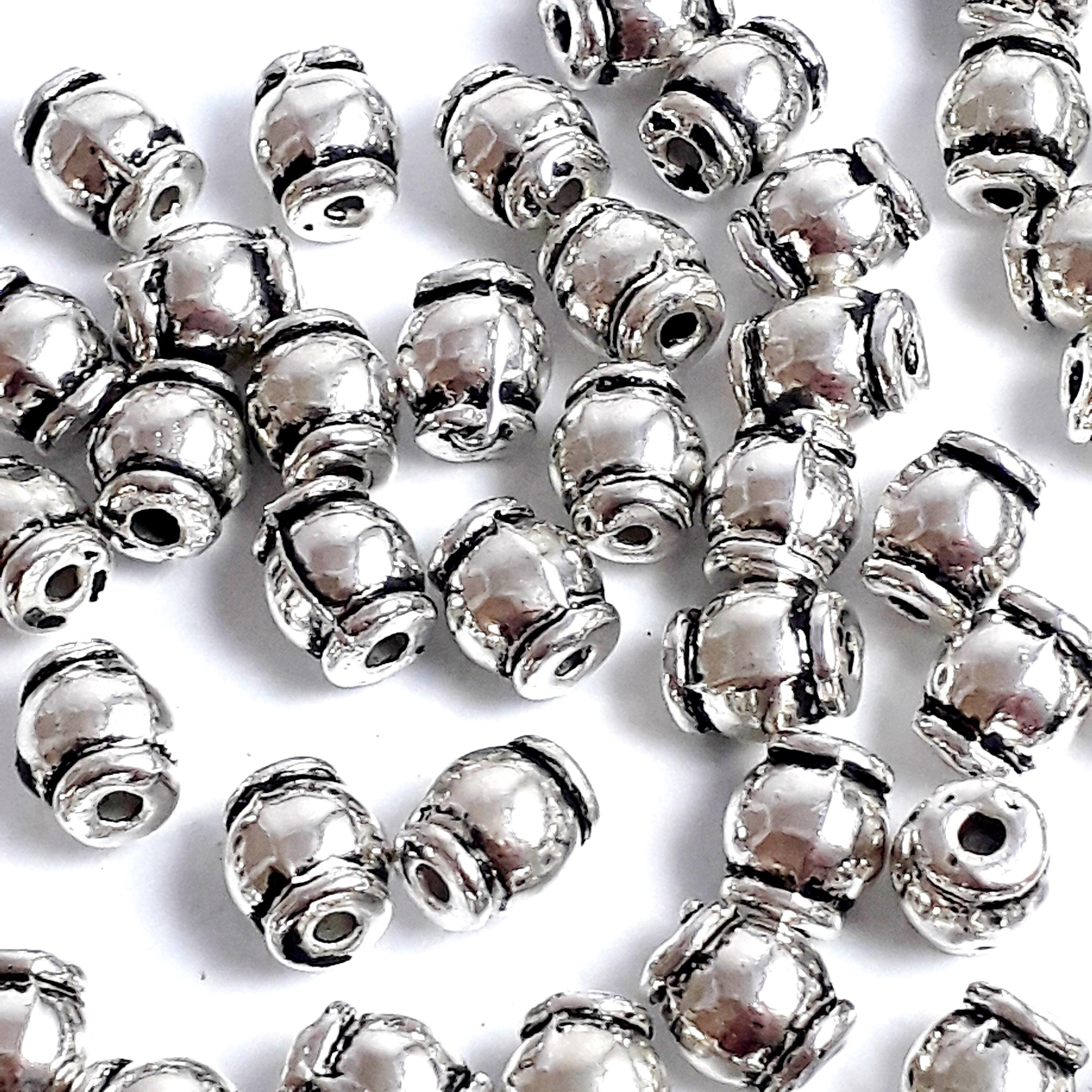 Oval Tube Antique Silver 6x5mm - 20pcs