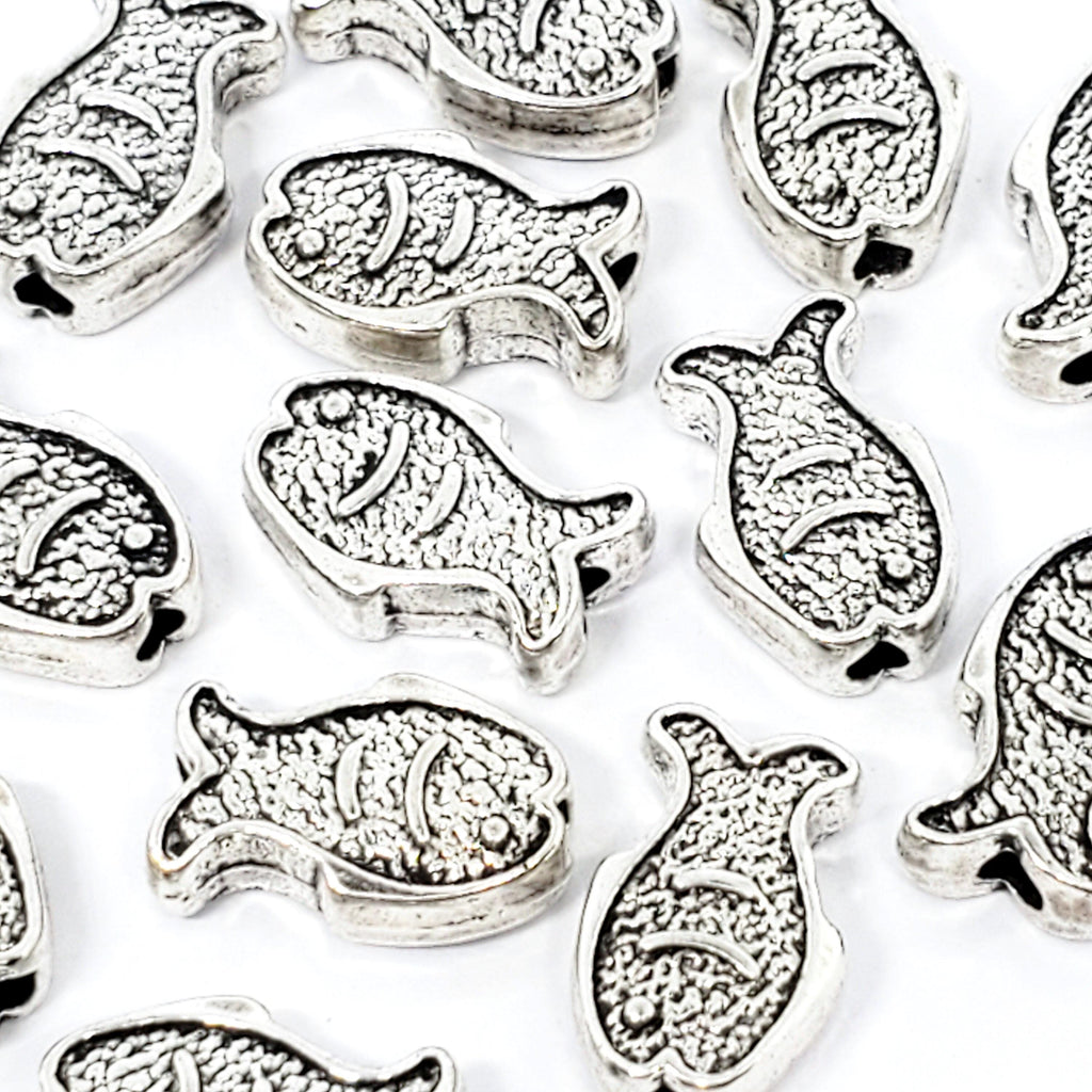 Fish Antique Silver 12x8mm - 5pcs