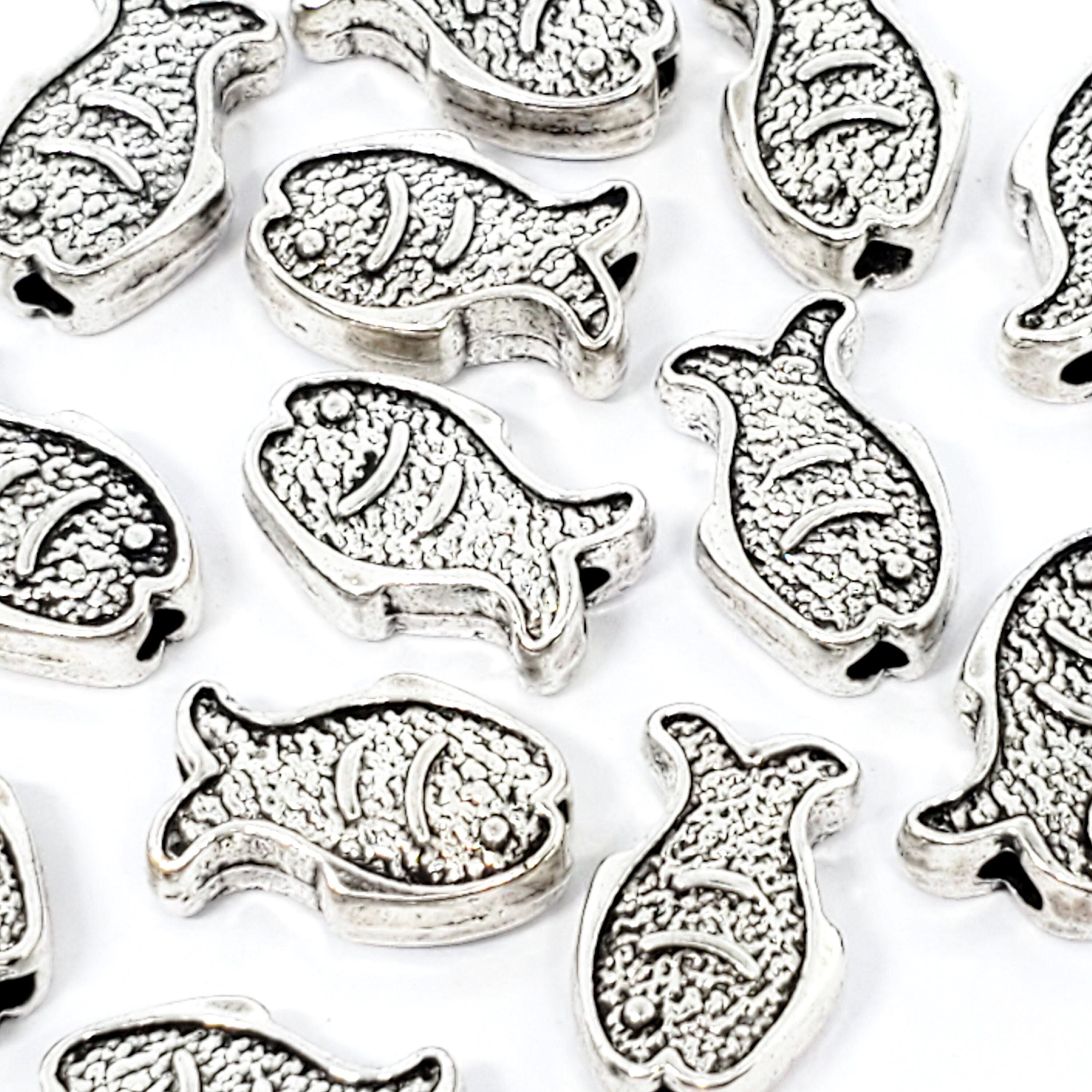 Fish Antique Silver 12x8mm - 5pcs