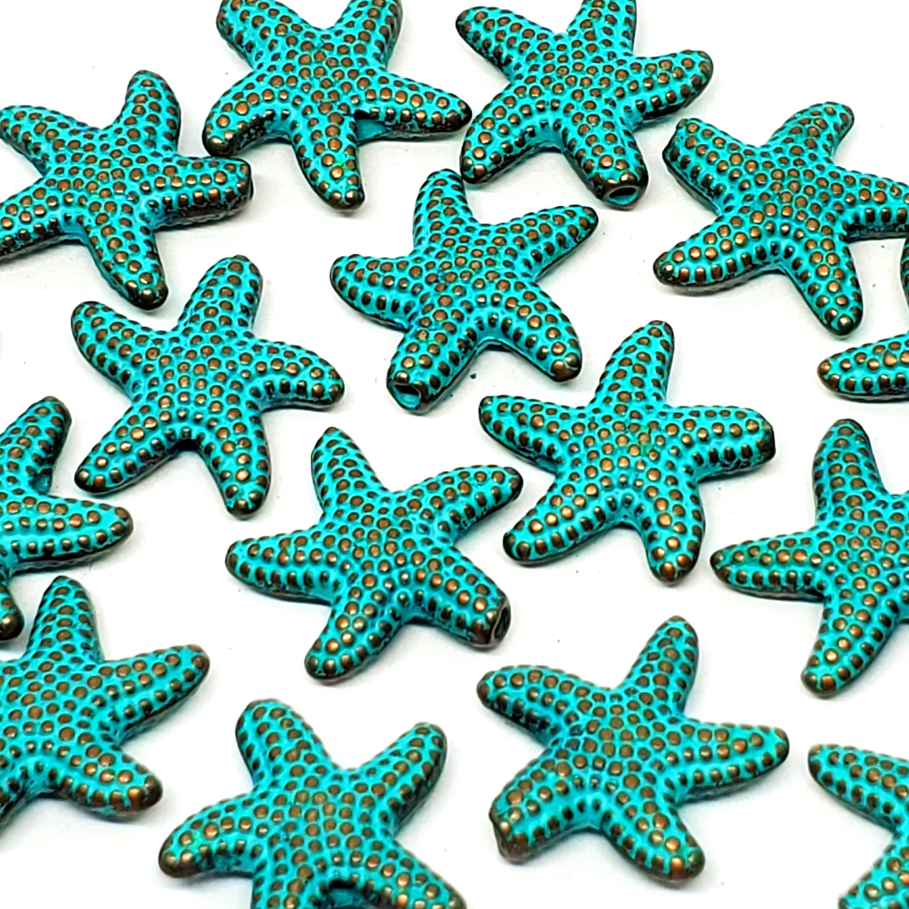 Patina Starfish Antique Copper 14mm - 10pcs
