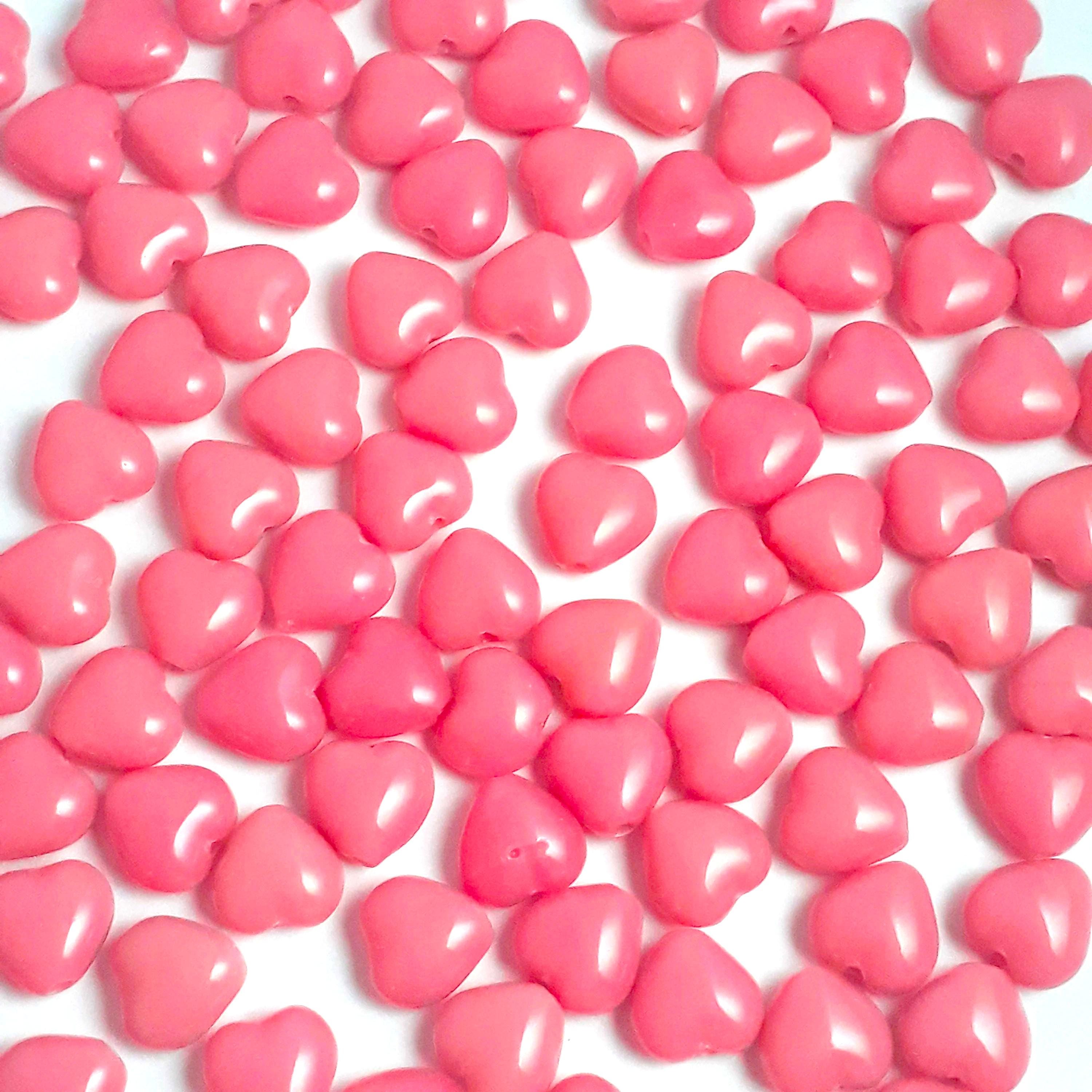 Dusty Rose Heart Opaque Czech Glass 6mm - 20pcs