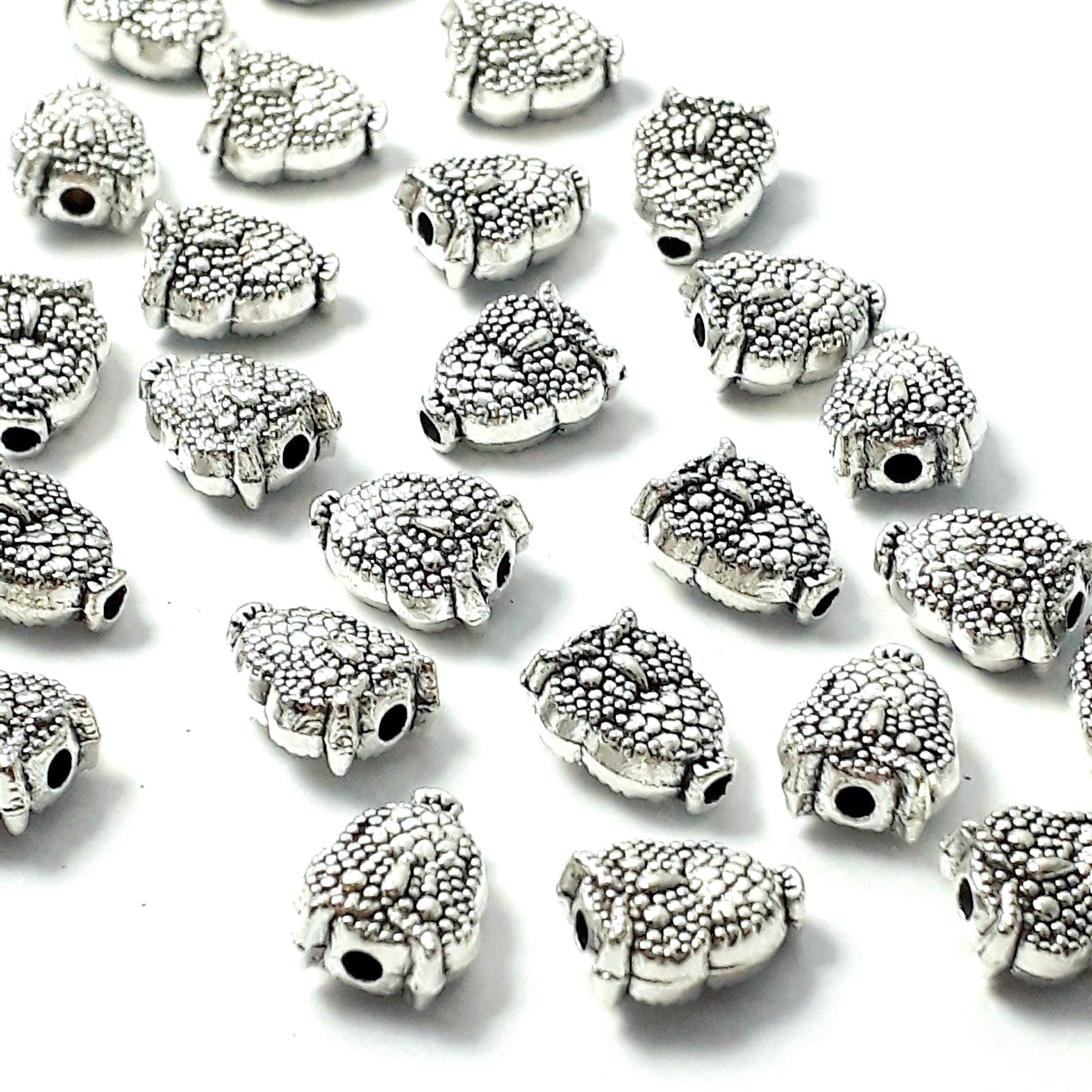 Owl Antique Silver 10x8mm - 10pcs