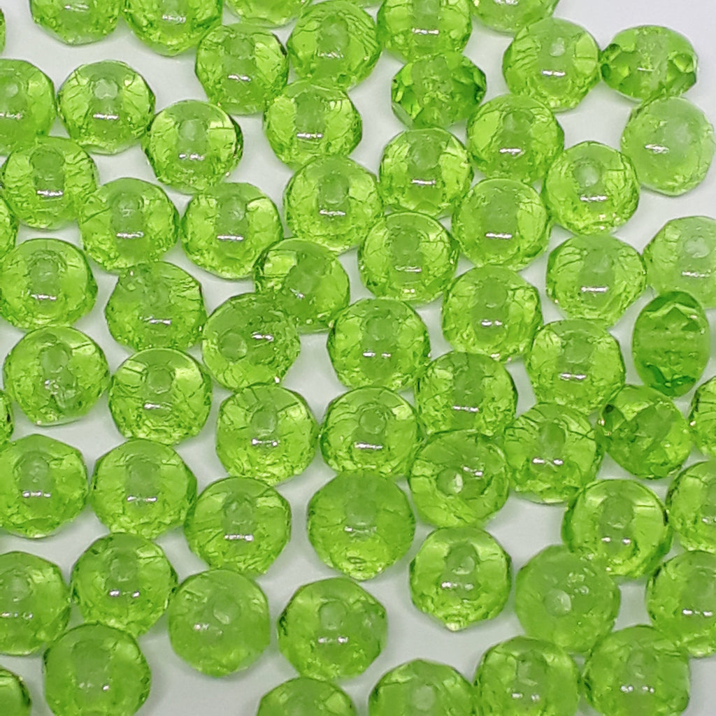 Light Green Czech Glass Faceted Rondelles 5x3mm - 40pcs