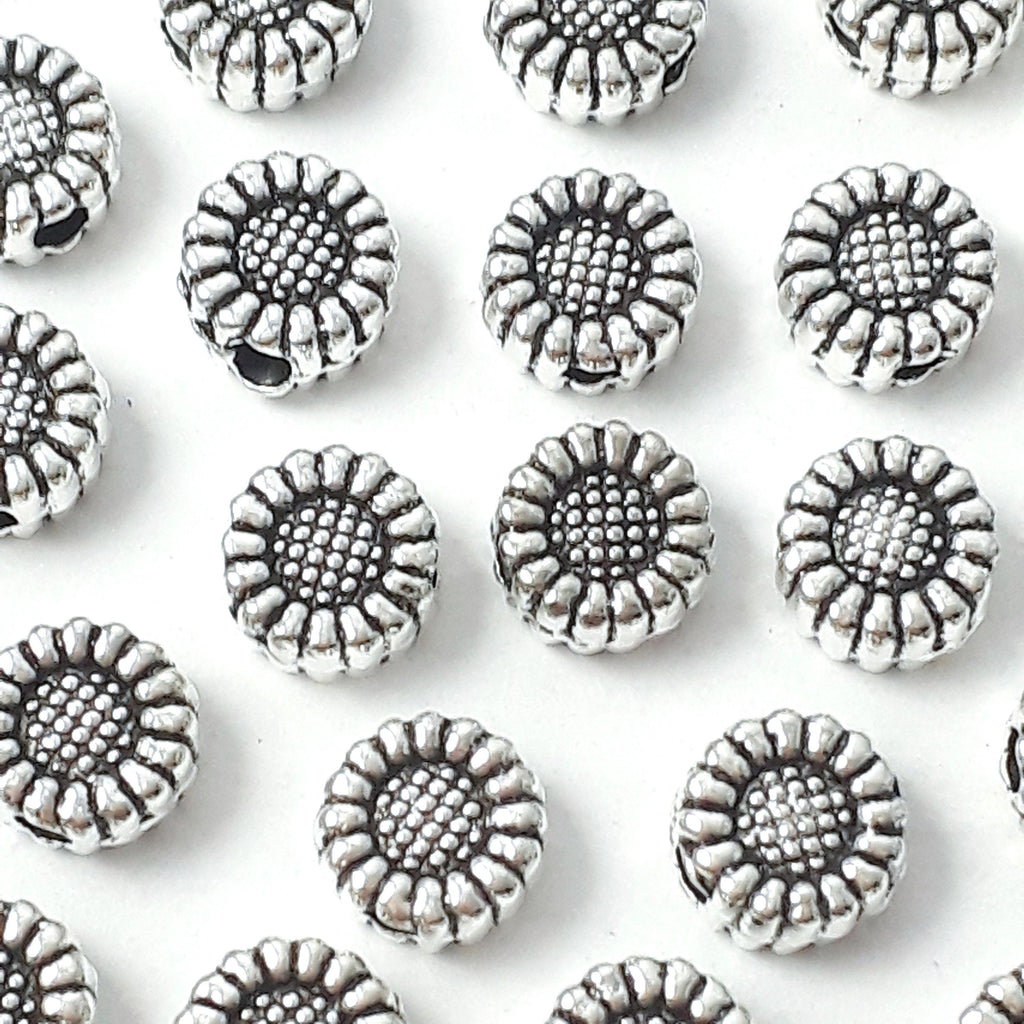 Sunflower Antique Silver 6mm - 20pcs