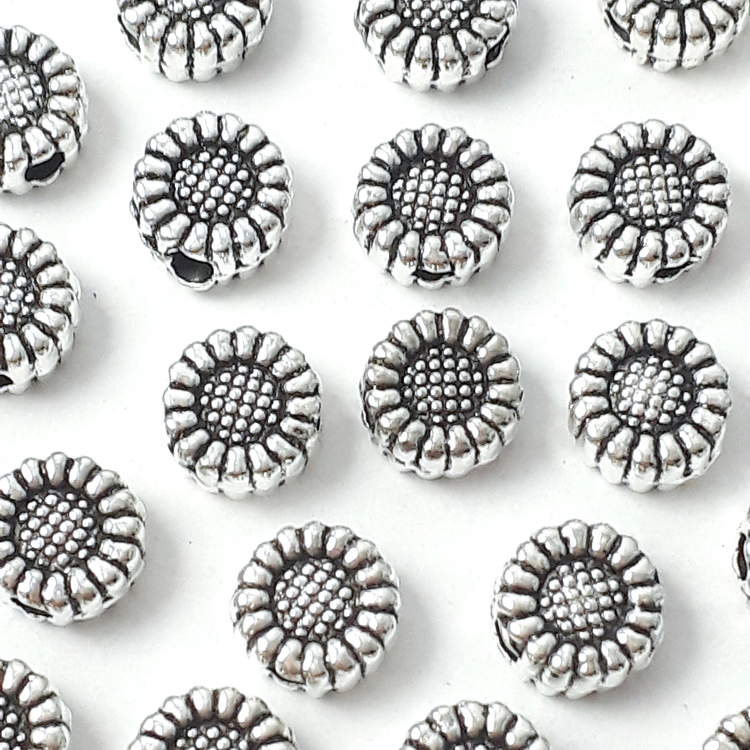 Sunflower Antique Silver 6mm - 20pcs