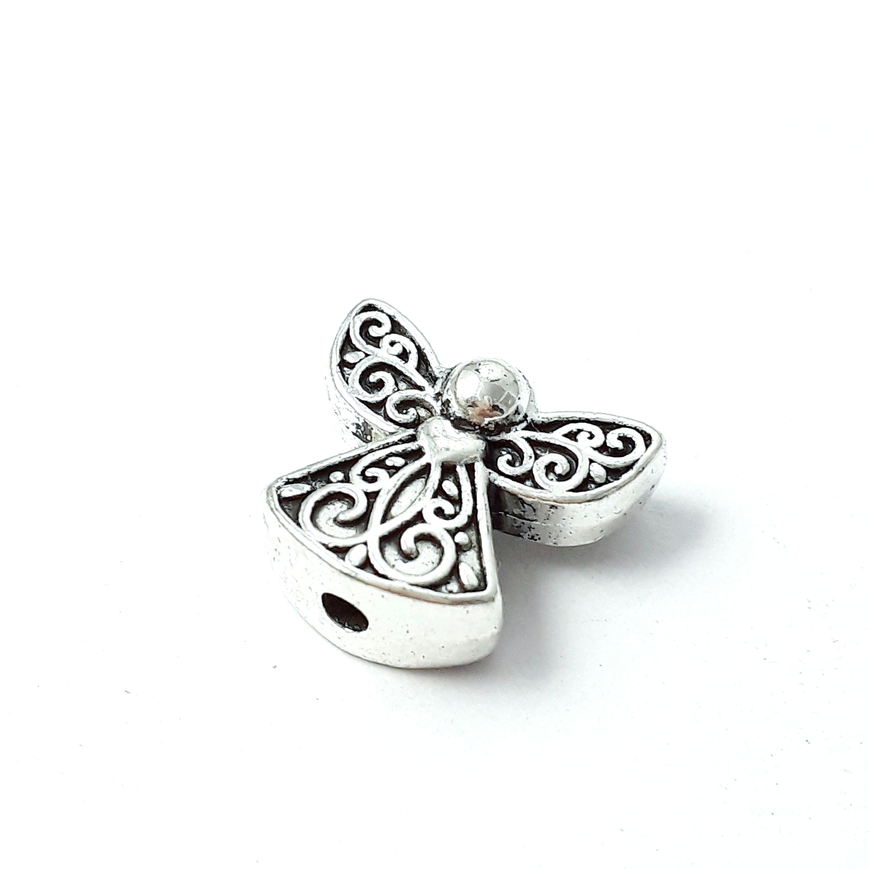 Angel Antique Silver 13x12mm - 6pcs