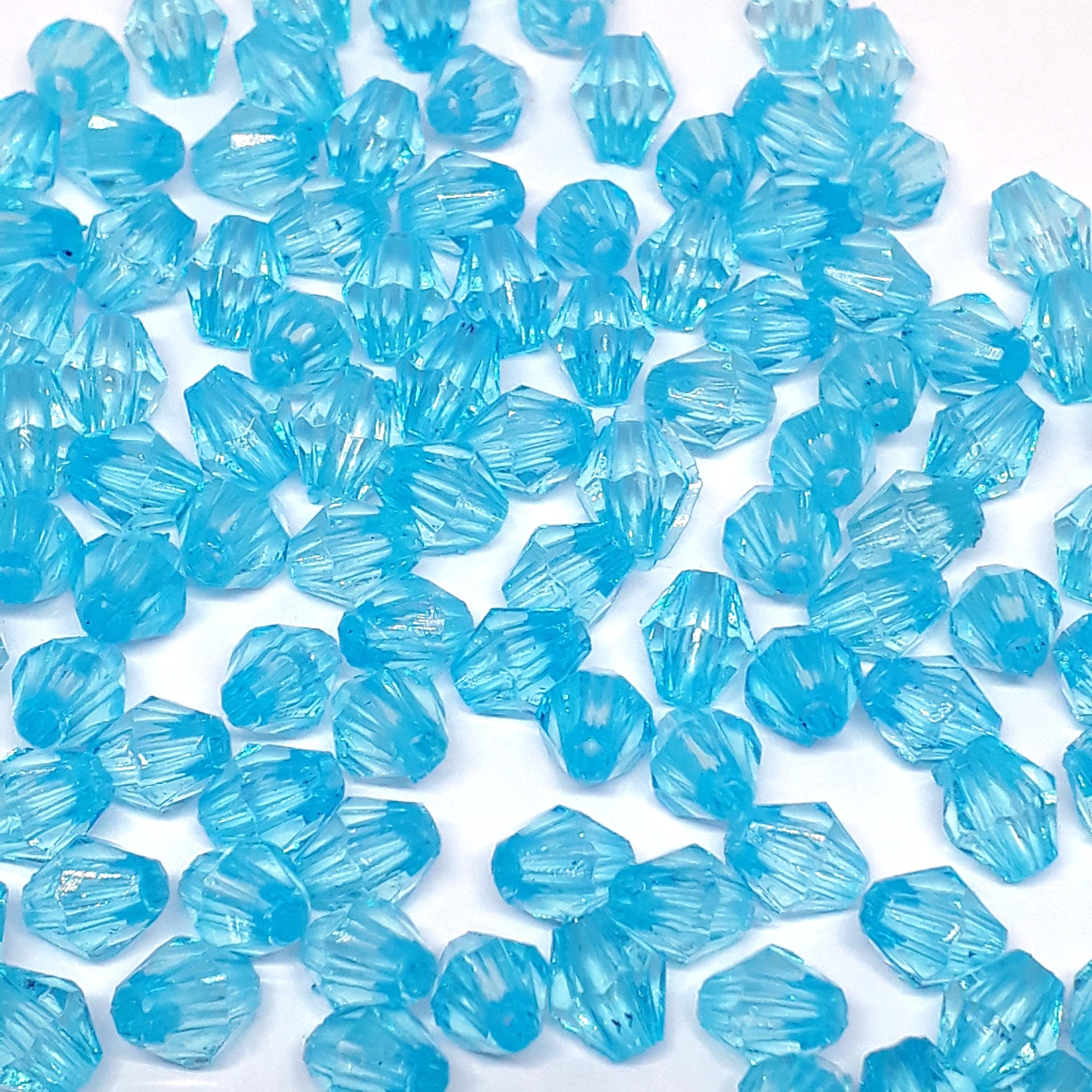 Light Blue Acrylic Faceted Bicone 6x5mm 30g