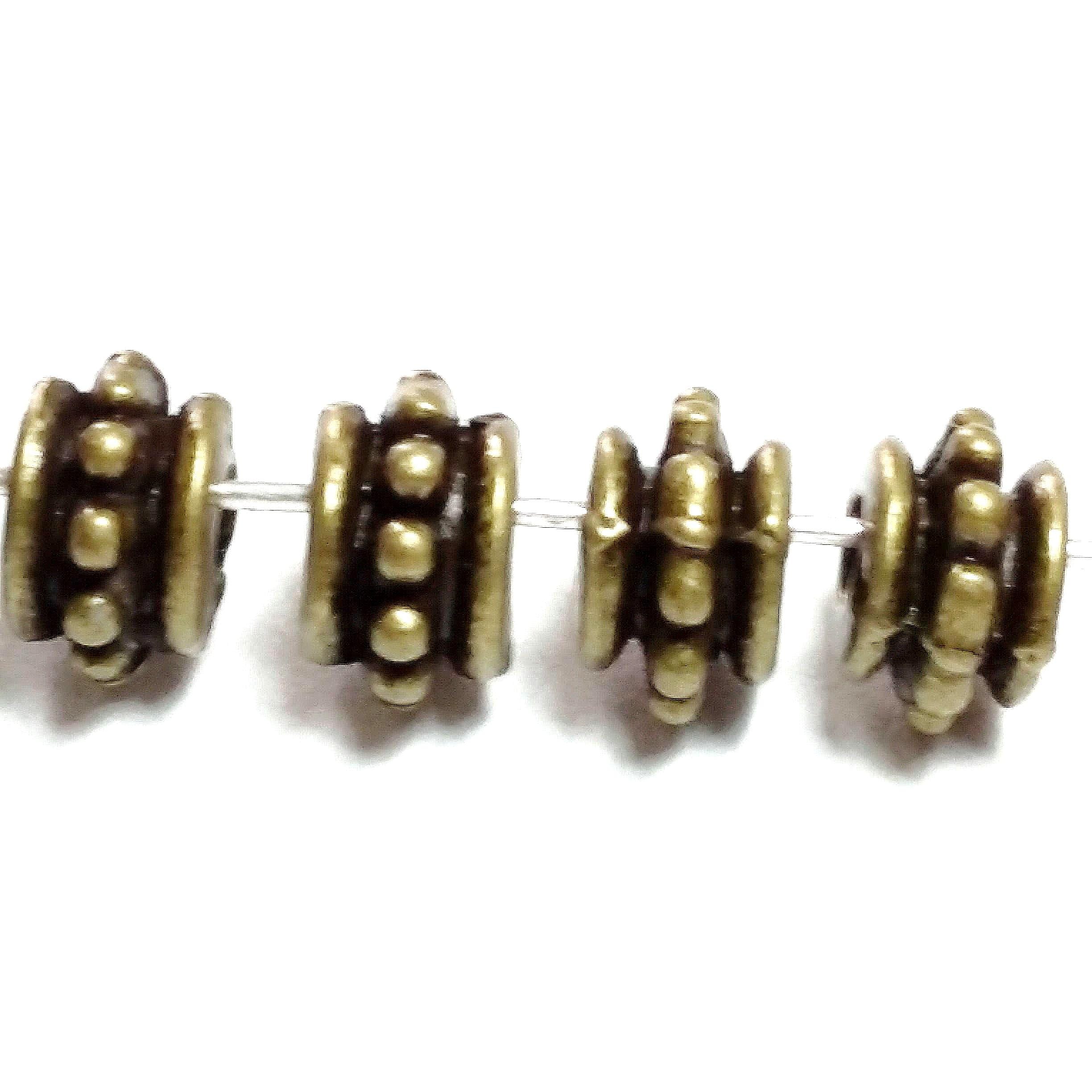 Dotted Ring Antique Bronze 7mm - 20pcs