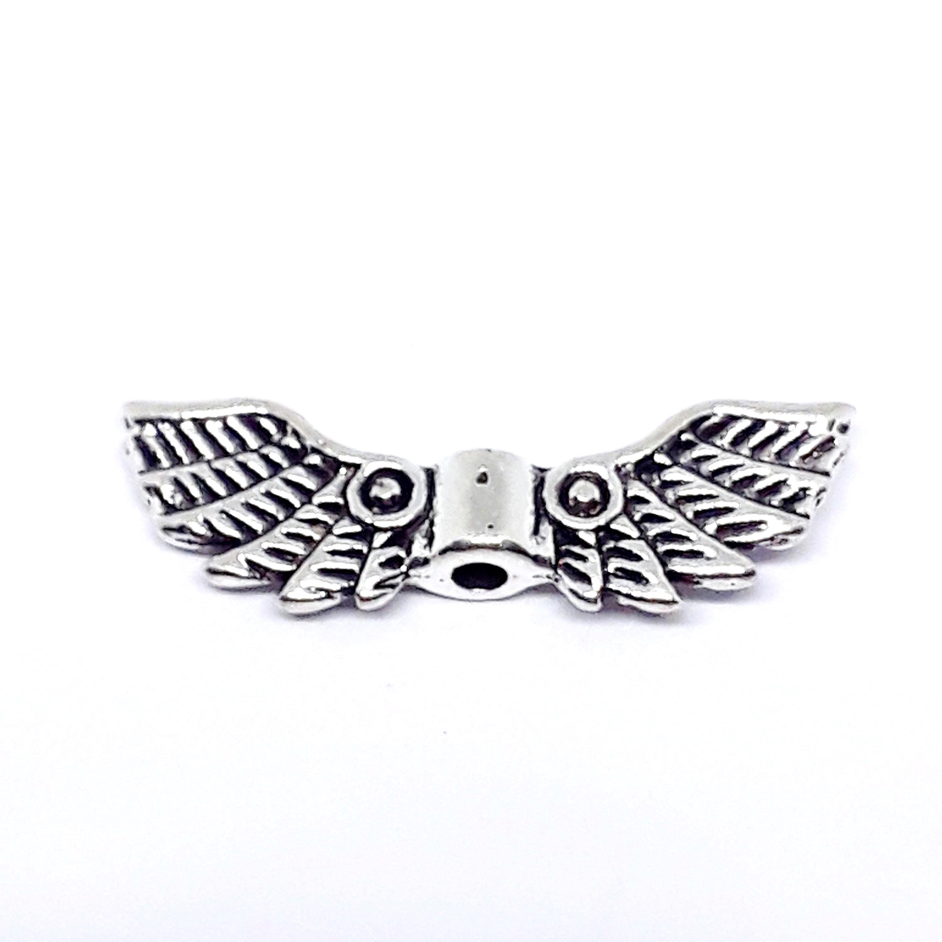 Angel Wing Antique Silver 22x7mm - 10pcs