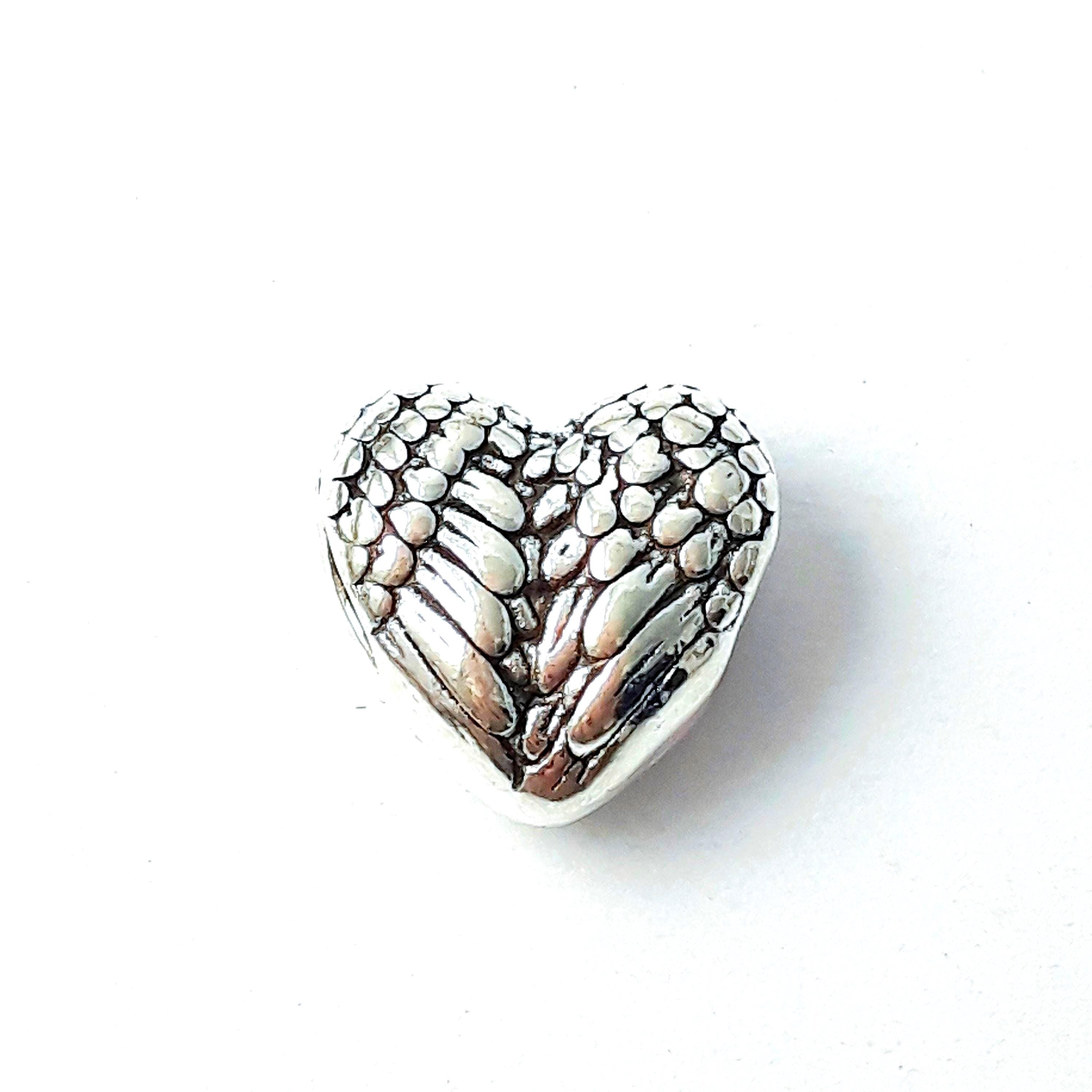 Angel Wing Heart Antique Silver 11mm - 4pcs