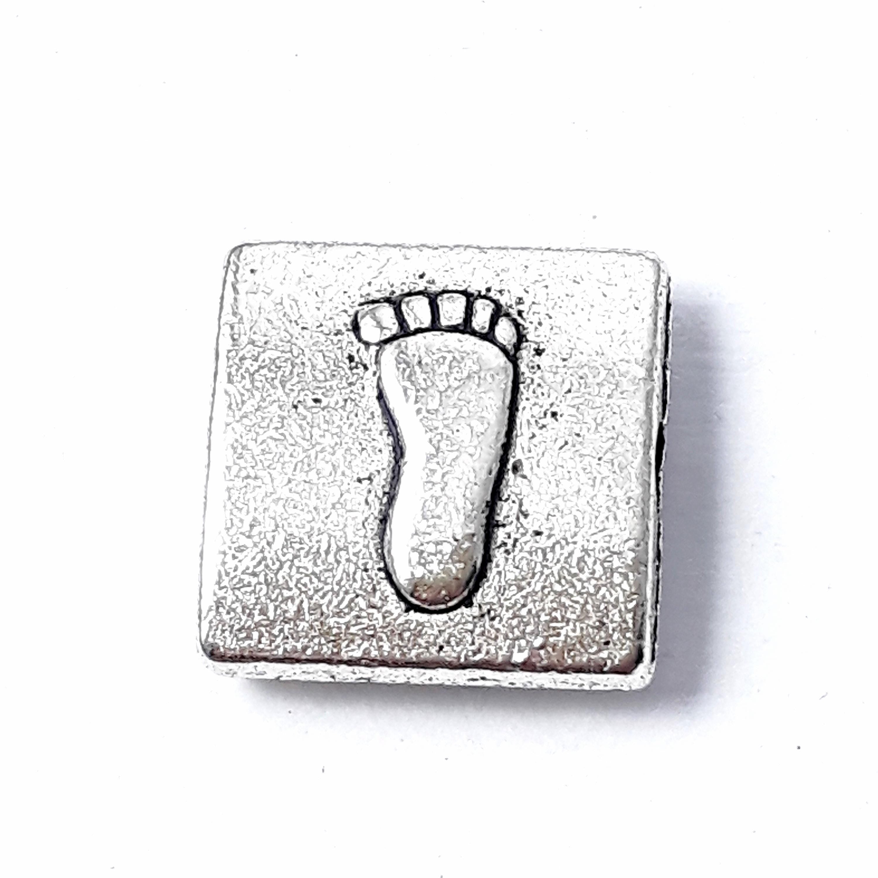 Square Footprint Antique Silver 11x11mm - 10pcs