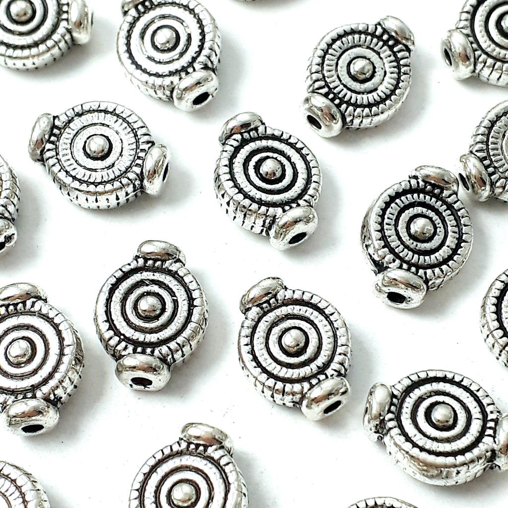 Pattern Coin Antique Silver 10x7mm - 20pcs