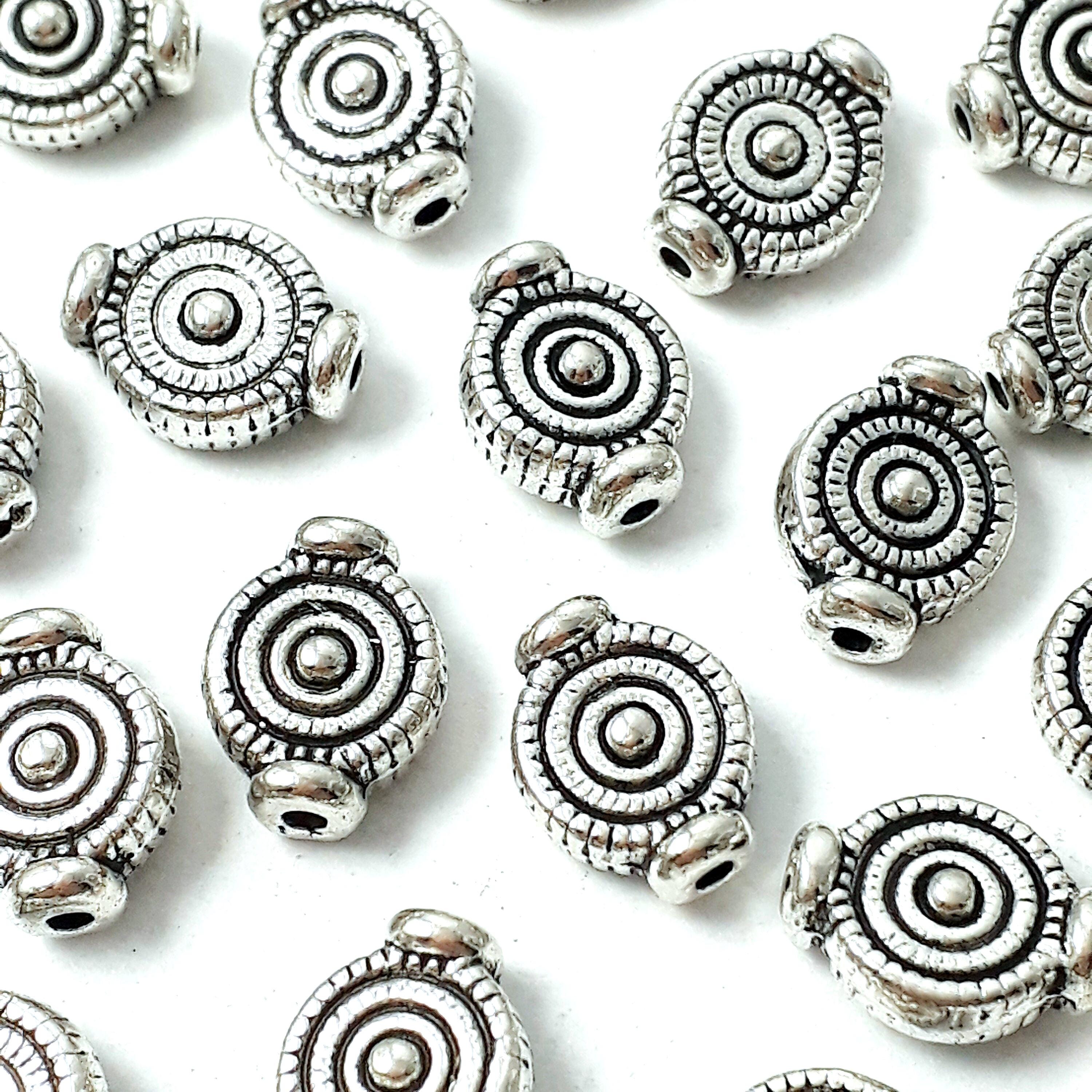 Pattern Coin Antique Silver 10x7mm - 20pcs