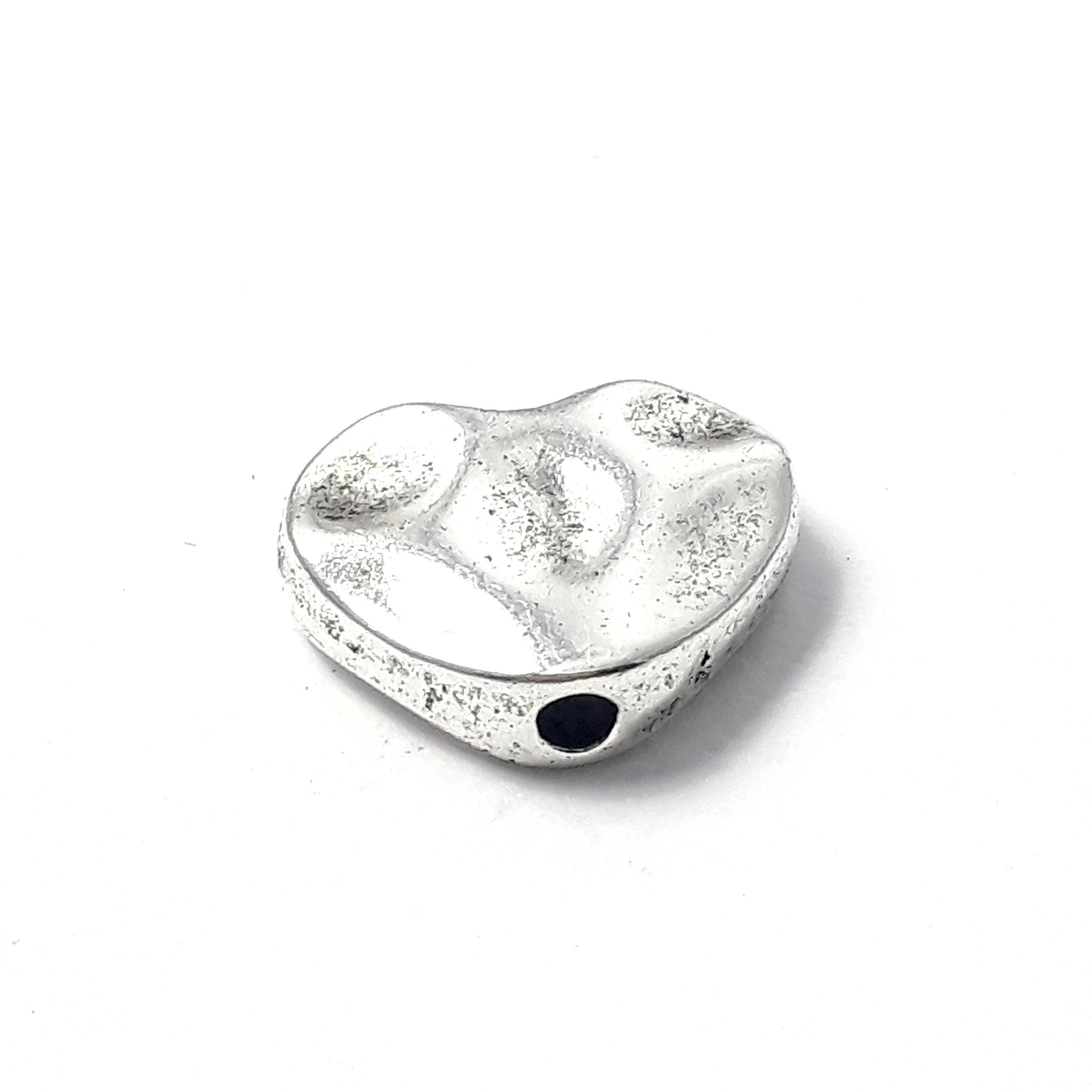 Metal Heart Antique Silver 12x9mm - 10pcs