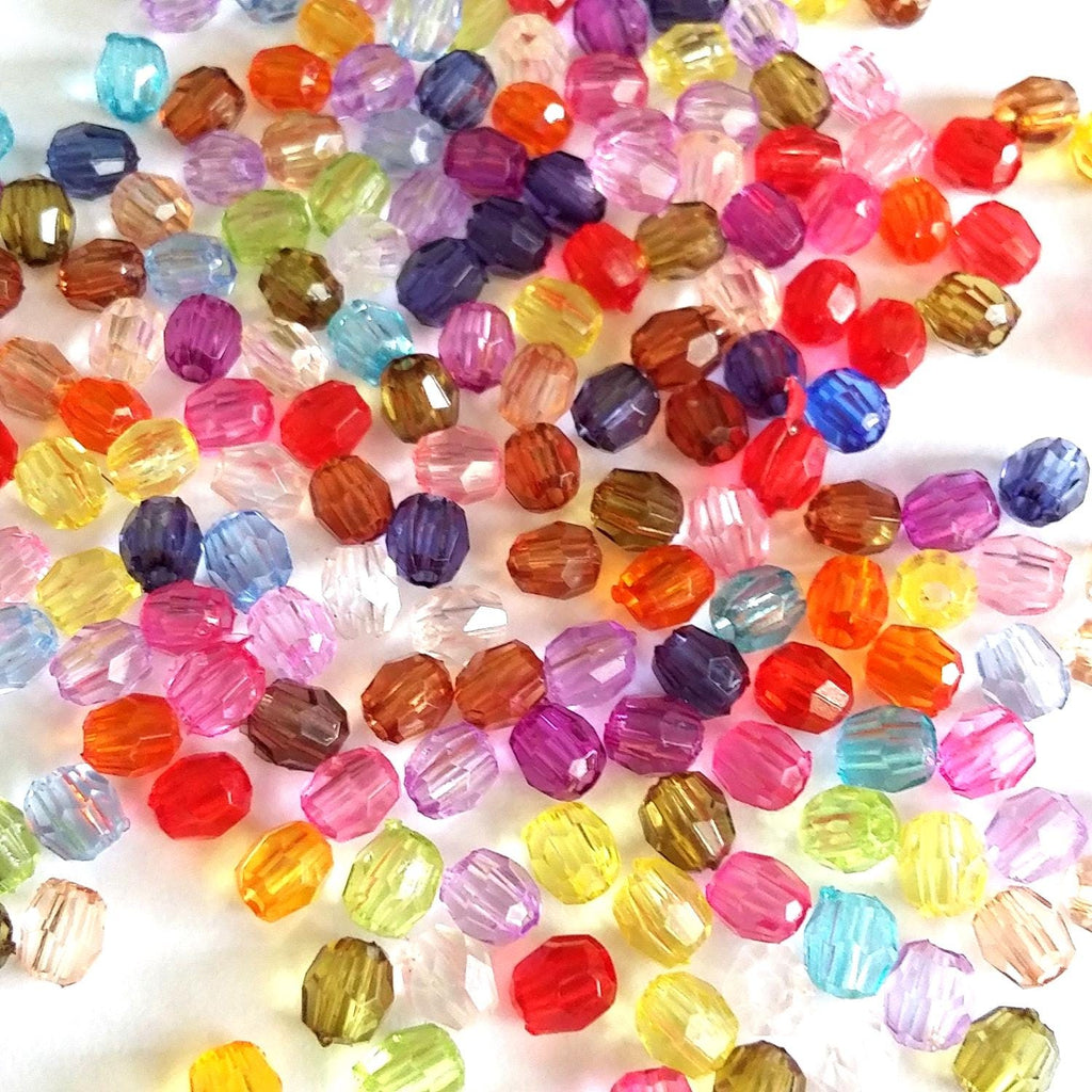 Acrylic Faceted Oval Beads 4mm - 17.5g